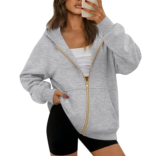 Lightweight Zip Up Hoodie Women Cute Long Sleeve Fashion Plus