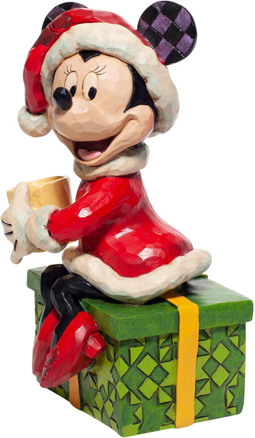 Enesco Jim Shore Disney Traditions Santa Minnie Mouse with Hot Chocolate Figurine, 6.1 Inch, Multicolor : Home & Kitchen