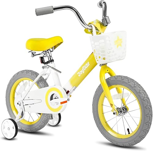 JOYSTAR Bicicleta infantil para niñas de 12, 14, 16 pulgadas, con cesta para edades de 2 a 7 años, bicicleta para niñas pequeñas con ruedas de