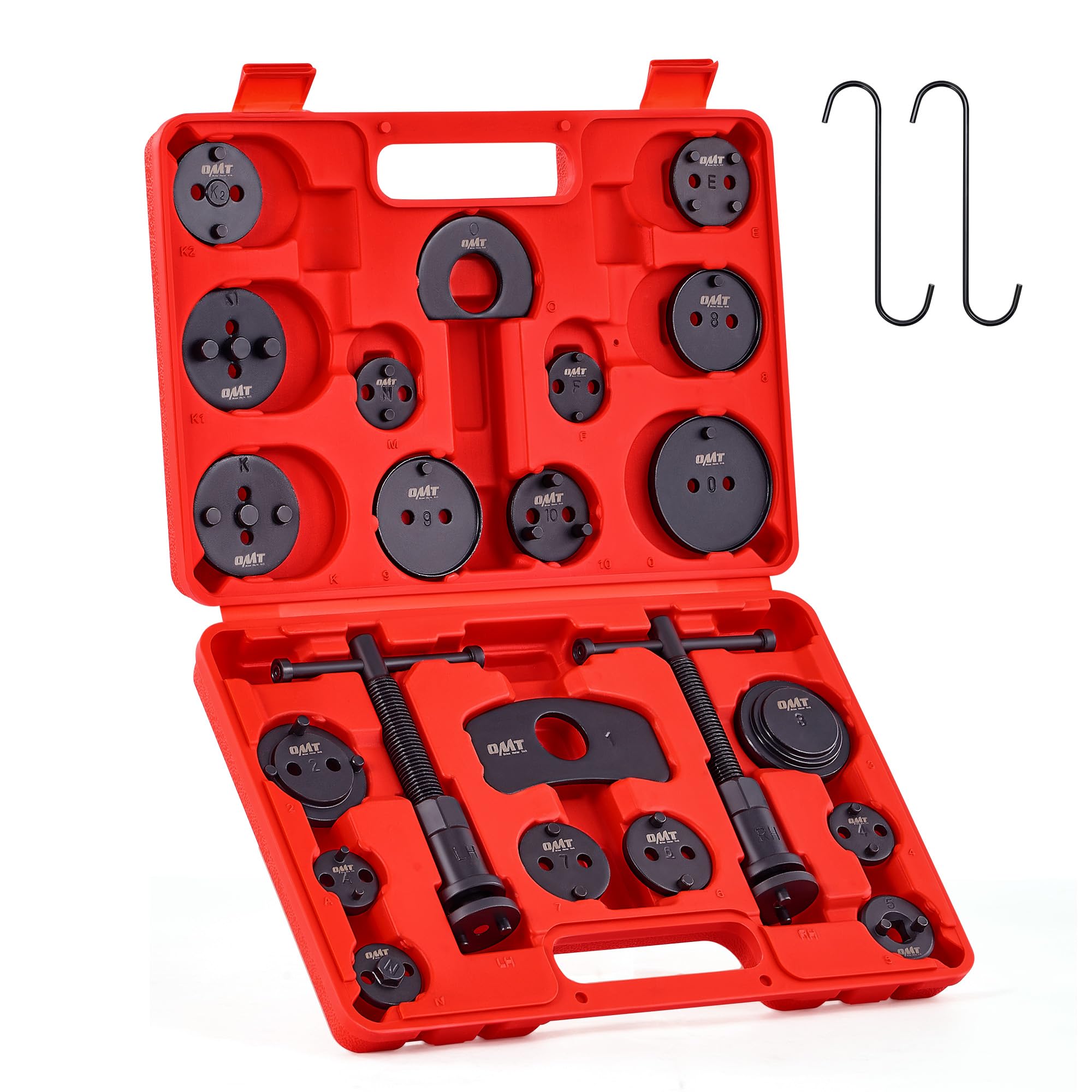 Orion Motor TechDisc Brake Pad and Caliper Service Tool Kit | Professional Disc Brake Caliper Compression Tool Kit | Universal Disc Brake Caliper and Piston Wind Back Tool Set with Case