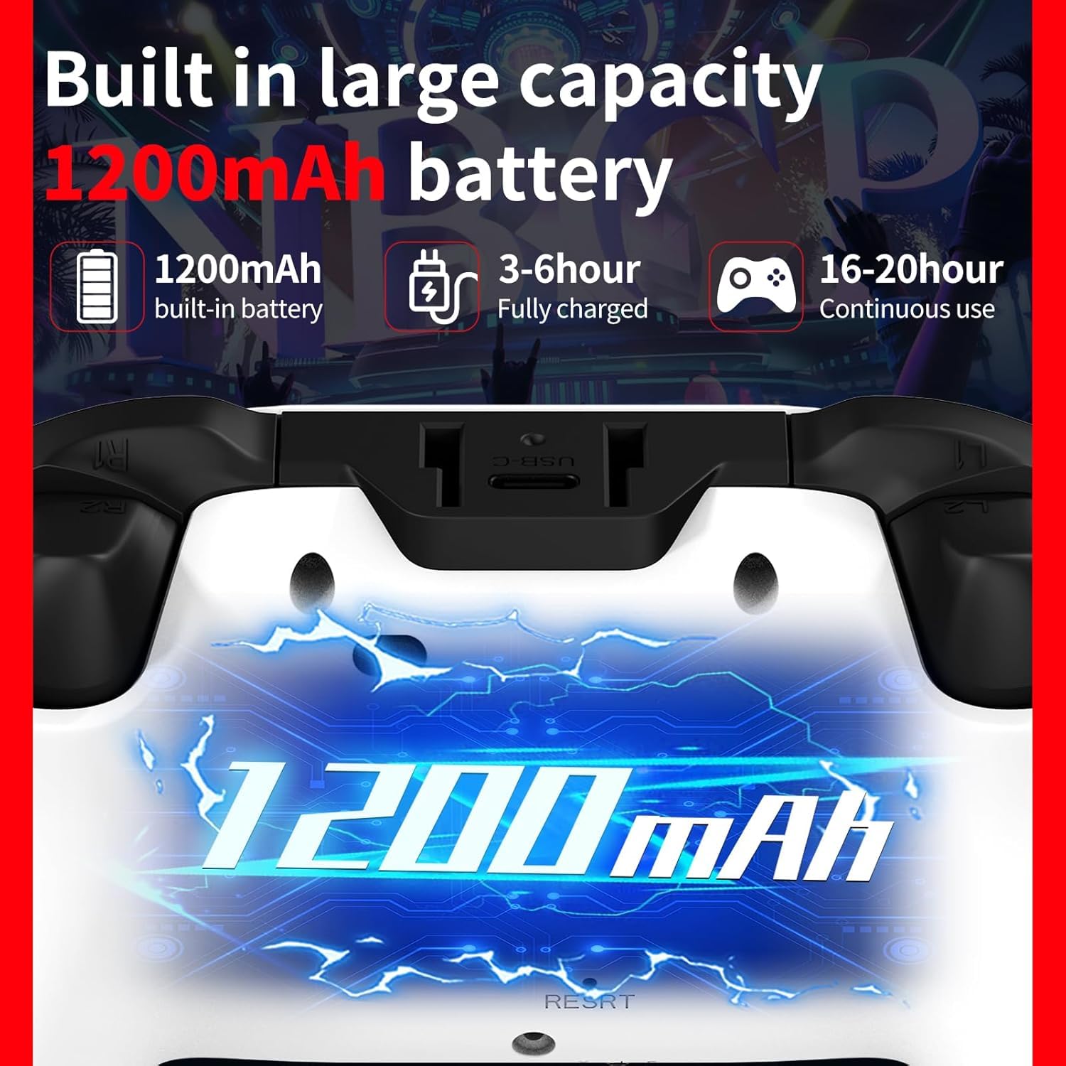 NBCP For PS4 Wireless Controller,Compatible With PS4/PS3/PC/iOS/Android,Six-Axis Gyroscope, Dual Vibration,1200mAh Battery,Dual Hall Effect Triggers,Touchpad,Turbo Function