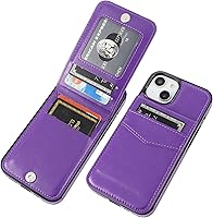 Vista 18 de KIHUWEY Compatible con iPhone 14 Funda Cartera con Soporte para Tarjeta de Crédito, Tapa de Cuero Premium con Cierre Magnético Atril Funda