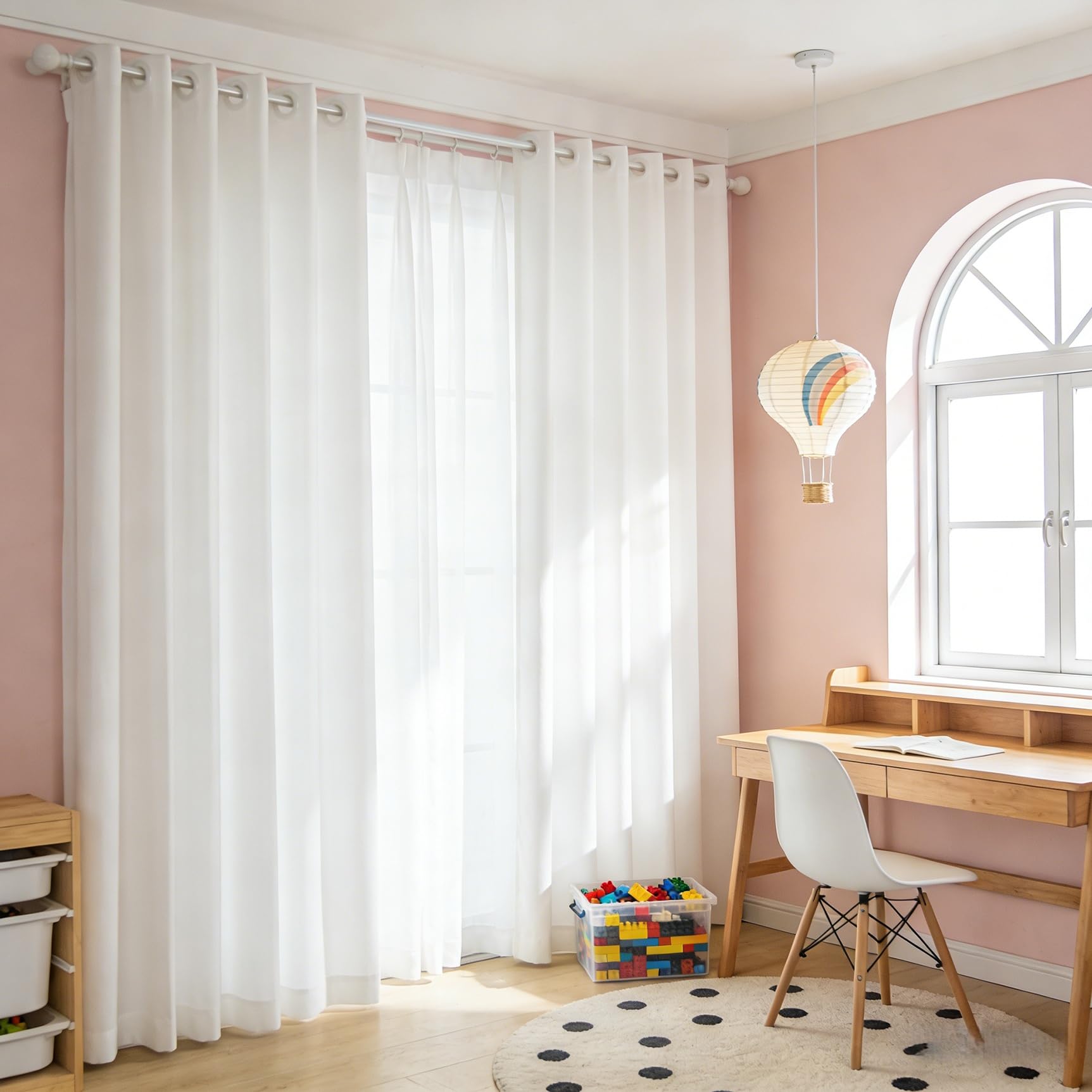 Blackout Thermal Curtains 115 x 245 cm Wärme, Gegen Kälte, Schalldämmende Blickdicht Verdunklungsvorhänge 1Er Set für Wohnzimmer Kinderzimmer Schlafzimmer Fenster, Weiß