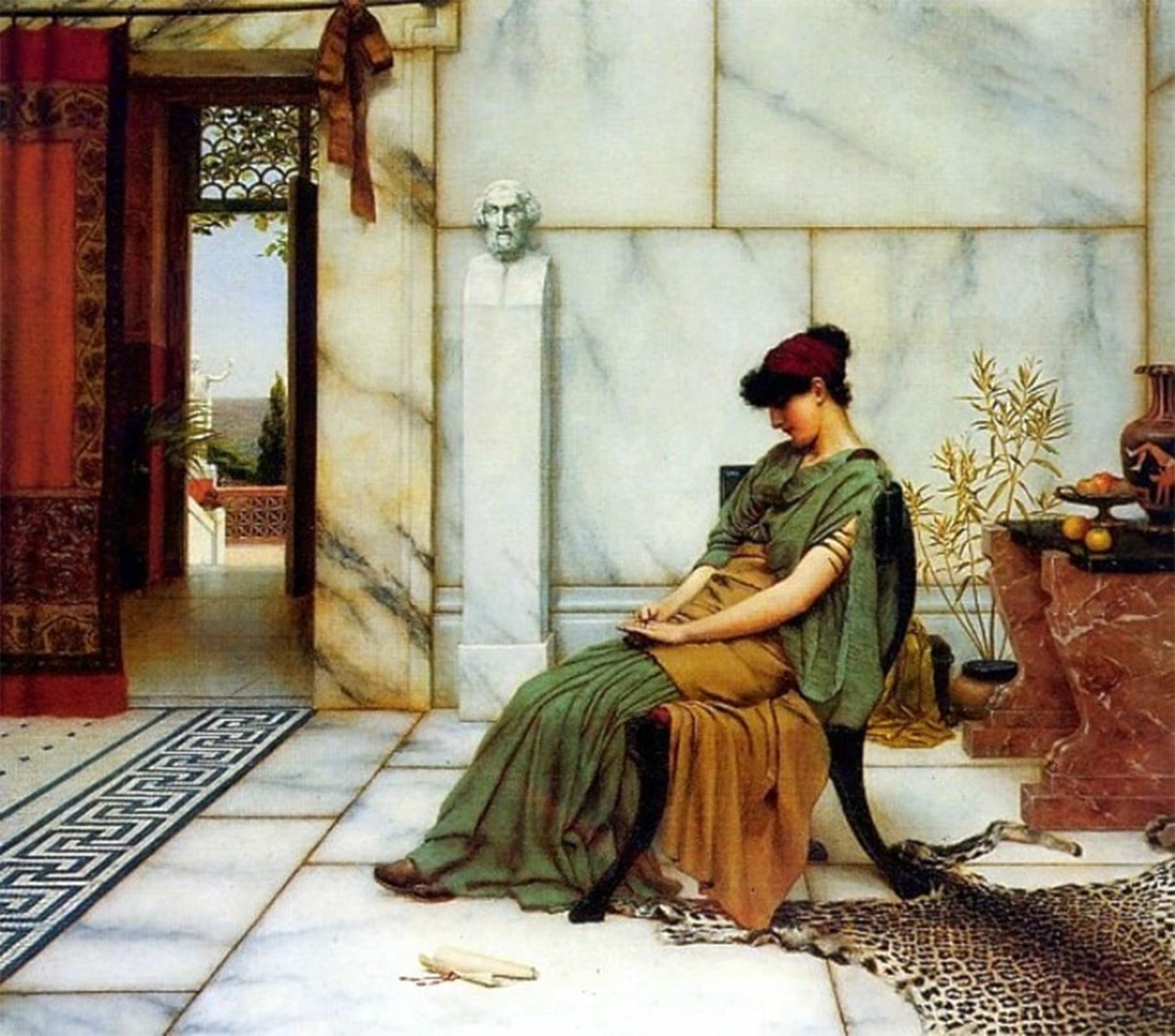 ARTXLXXBN Famous Painting Canvas Artwork Graffiti Print the Engagement Ring by John William Godward Portrait Canvas Image for Home Decor 60x90cm