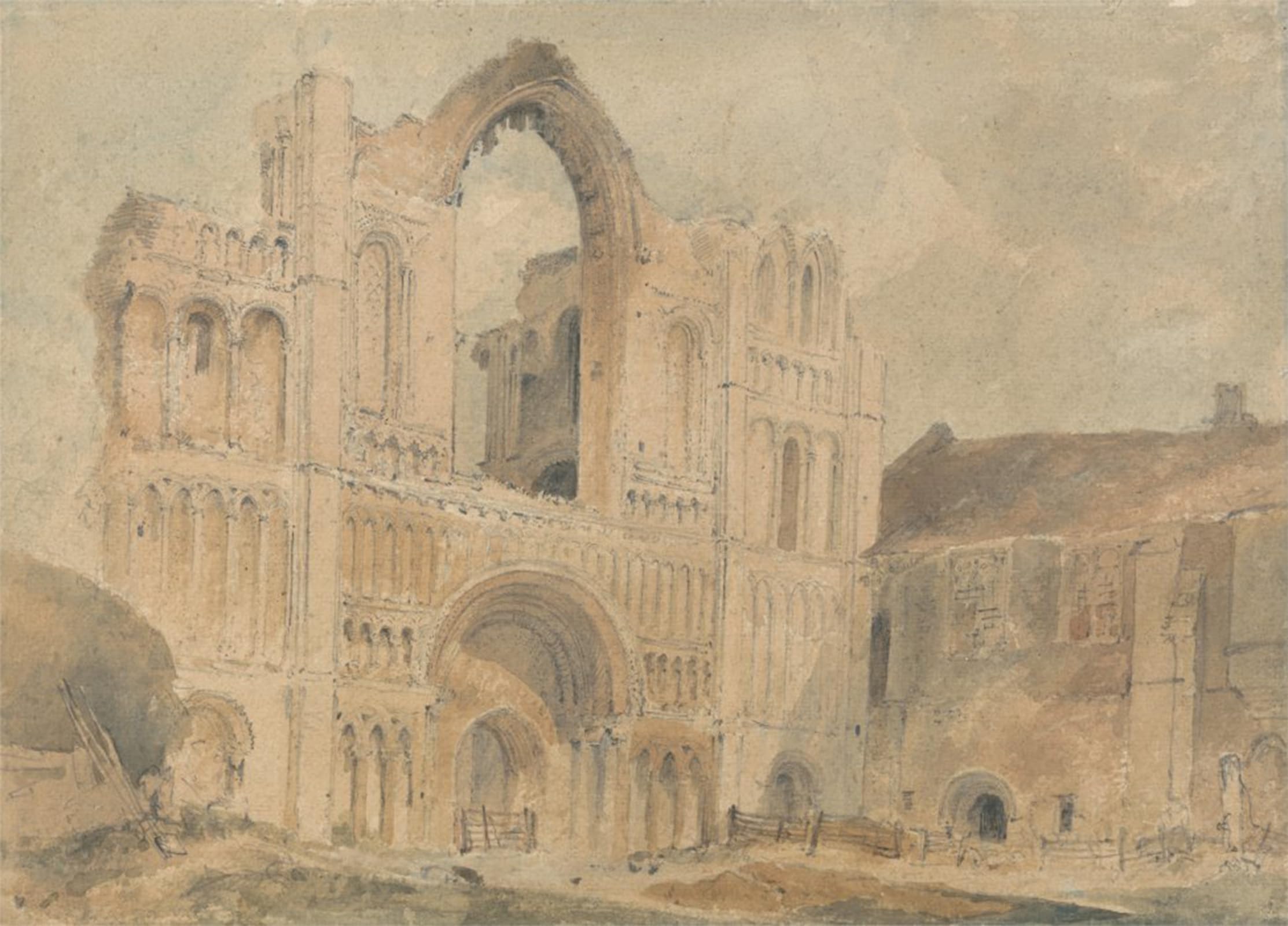 ARTXLXXBN Famous Painting Canvas Artwork Graffiti Print Castle Acre Priory West Front by Sell Cotman Portrait Canvas Image for Home Decor 60x90cm