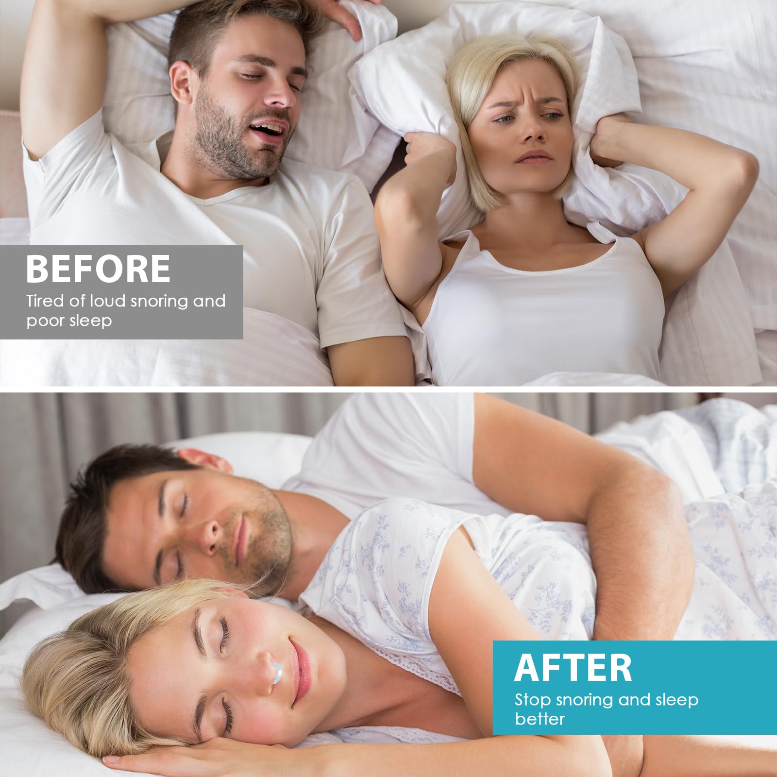 8pcs Dilatador Nasal Antironquidos Clip Nasal Magnético para Dormir, Silicone Reutilizable, Ayuda a Dejar de Roncar y Mejorar la Respiración Nocturna