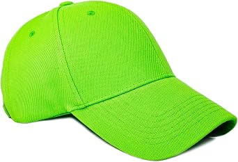 Classic Plain Baseball Cap Casual Trucker Dad Hat for Workout and Outdoort Activities Neon Green