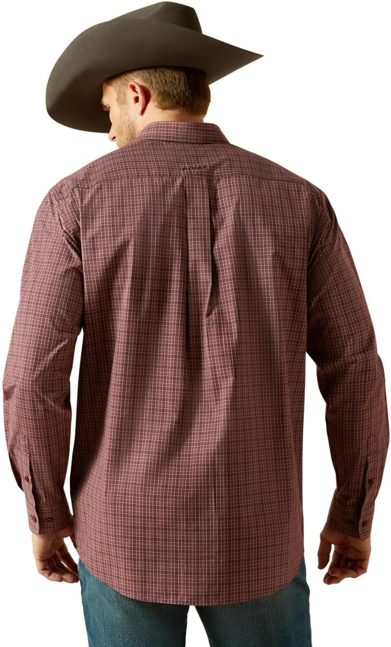 ARIAT Men Pro Series Travis Classic Fit Shirt Burgundy - Image 2