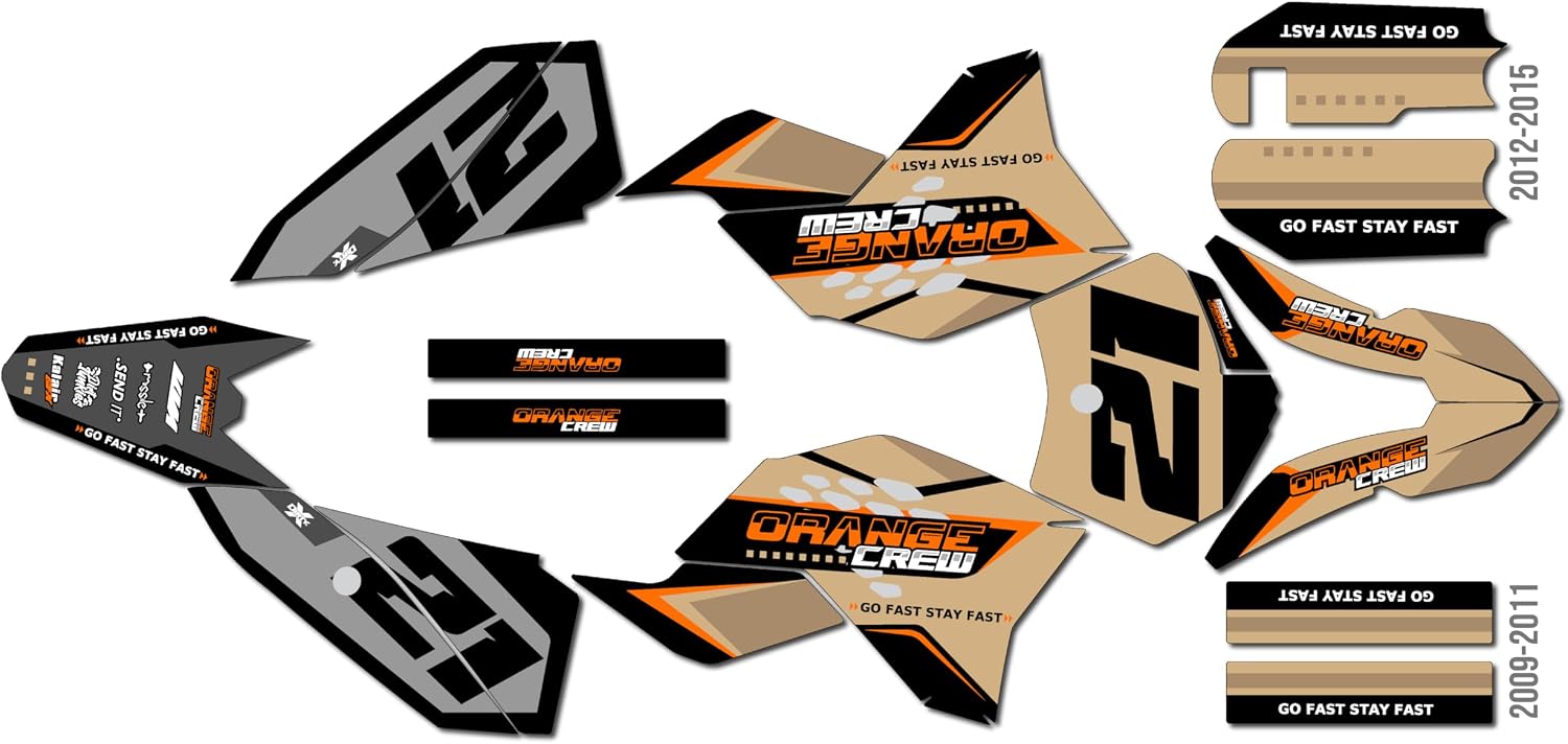 Graphics Kit for KTM 50SX Mini SX50 (2009-2015) Crew Series Tan 16 Mil - On/Off the Road - Dirt Pit Bike Motorcycle Sticker, Dirtbike Racing Decal Motocross Accessories no-Plastics