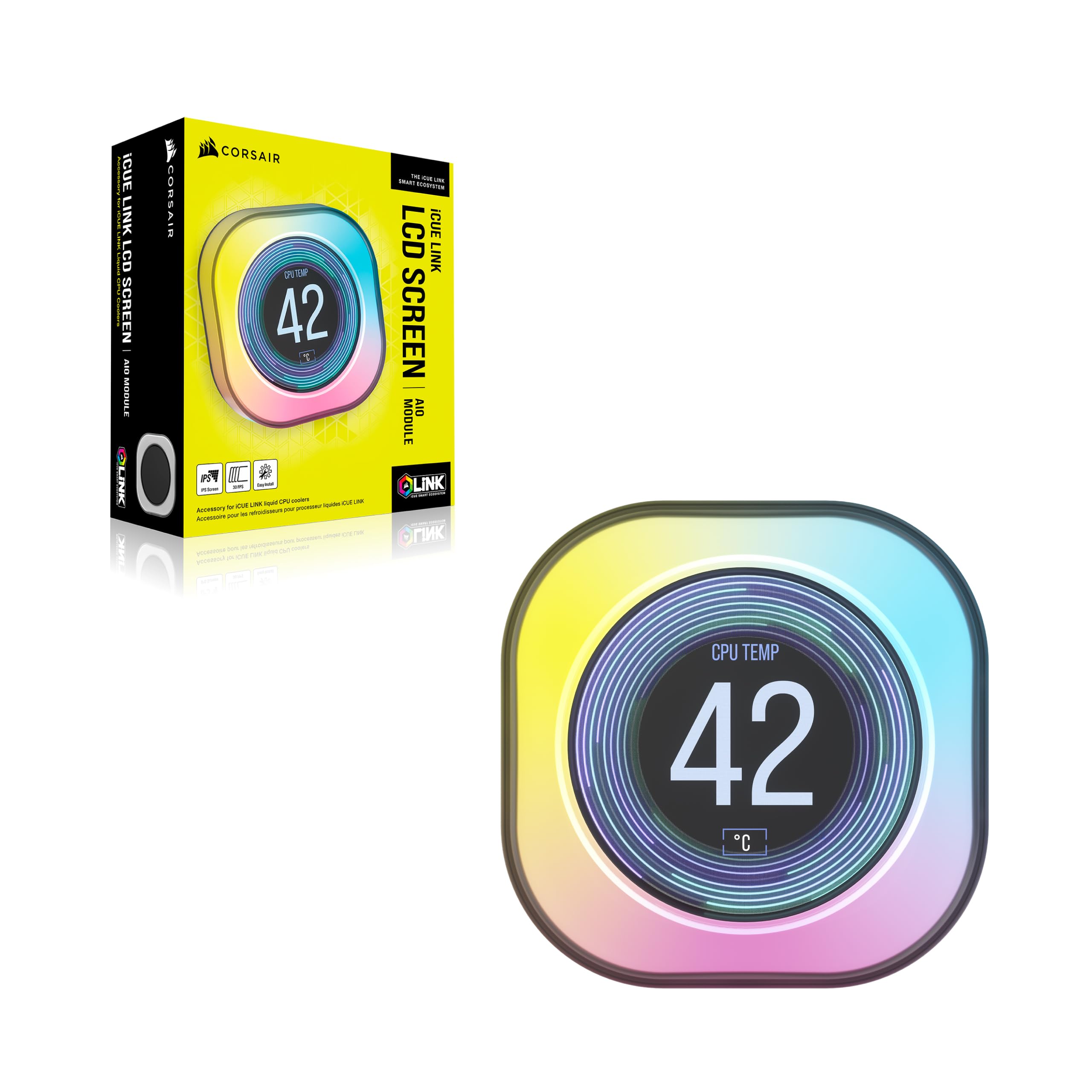 CORSAIR iCUE LINK AIO LCD スクリーンモジュール Amazon.com: CORSAIR iCUE Link AIO LCD Screen Module - 2.1
