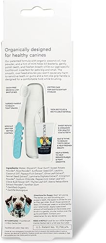 Miniatura 6 de RADIUS USDA Organic Dental Solutions - Kit de 2 unidades para cachorros, incluye 1 cepillo de dientes para perros y 1 pasta de dientes de 0.8 onzas,