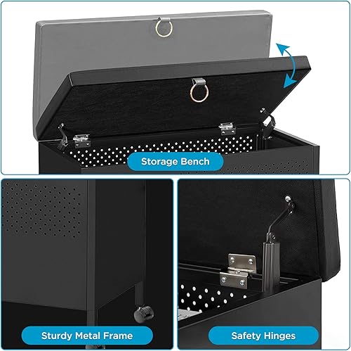 Miniatura 4 de Wonder Comfort Banco de almacenamiento elevador otomano para dormitorio con marco de acero y ruedas, para entrada, sala de estar, vestíbulo,