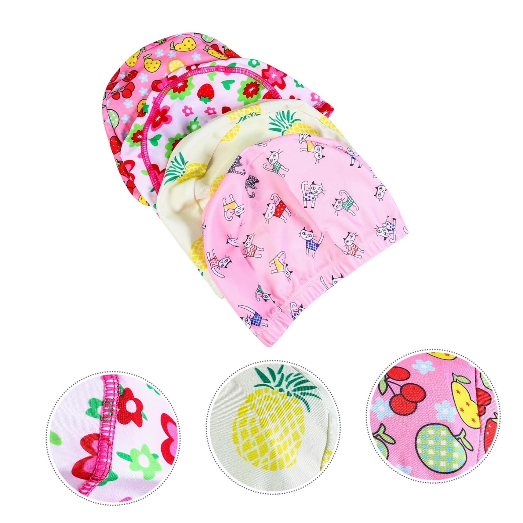 BESPORTBLE 8 Pezzi Cappelli Bagno Berretti Berretti Baby Shower Bambini Orecchie Stampate Stampa Protezione Orecchie Protezione Cartoni Animati Cappello Nuoto Nuotare Bambini In