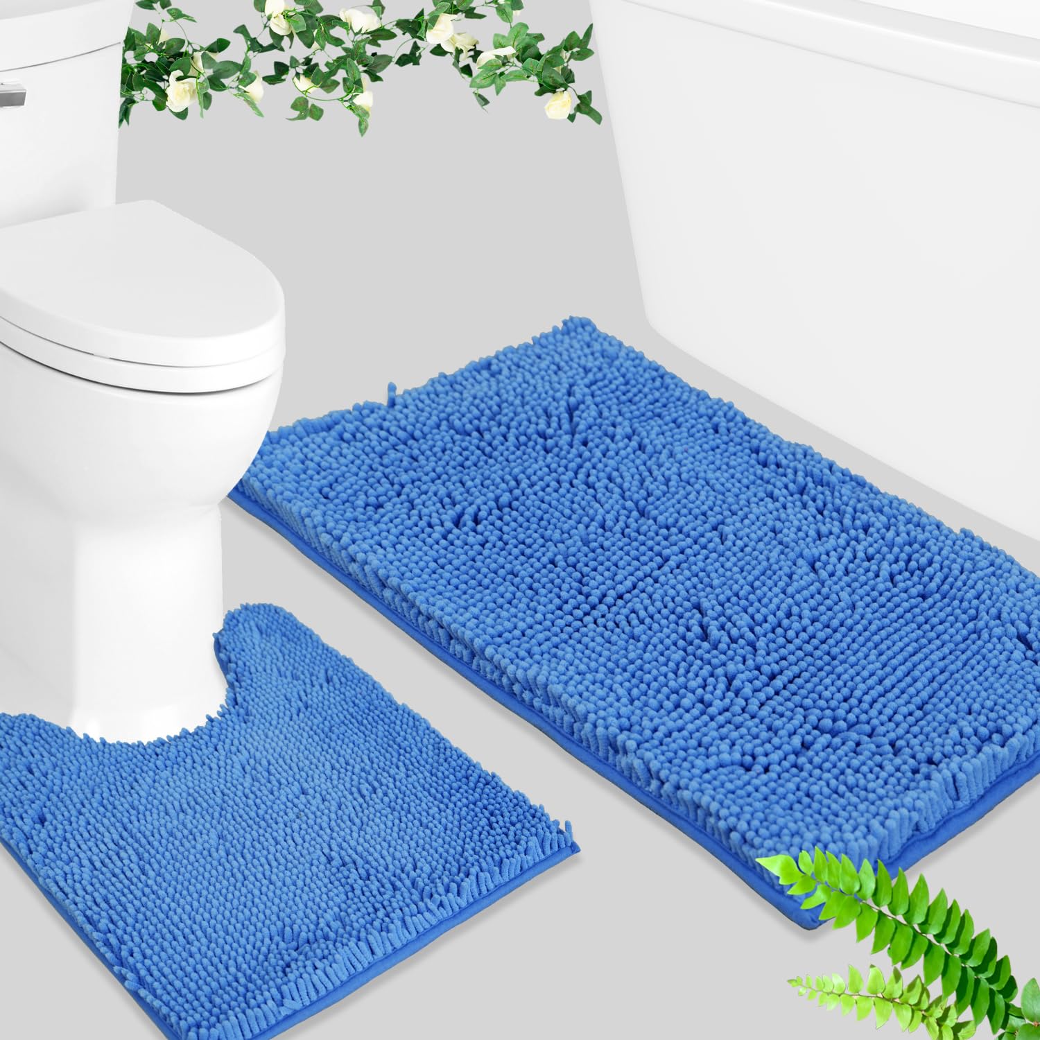 Set Di 3 Tappetini Da Bagno Morbidi E Antiscivolo - Confortevoli E Facili Da Lavare
