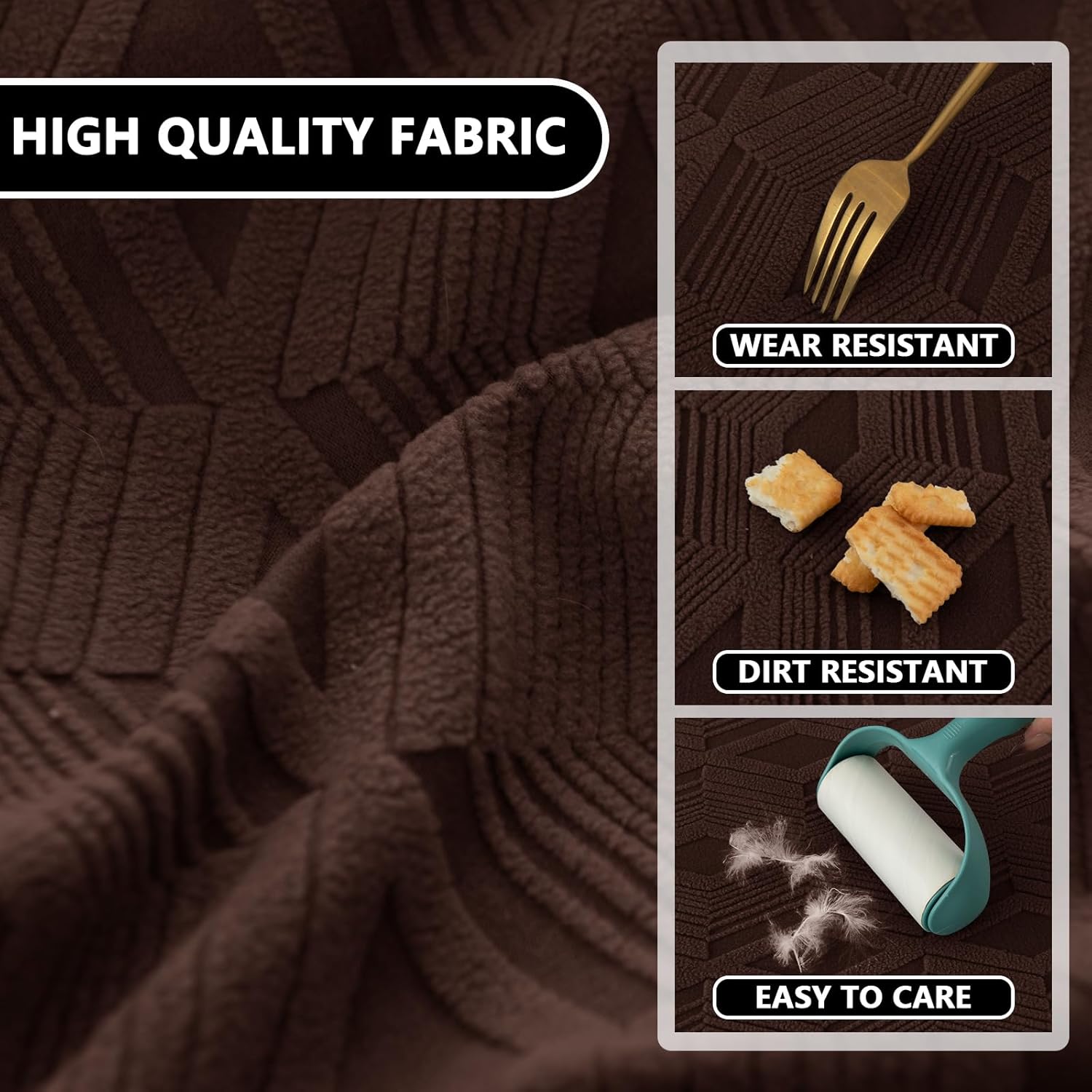 Stretch Modern Banquet Armchair Slipcover 1-Piece Accent Chair Covers with Arms Soft Chair Slipcovers for Living Room Armchair Furniture Protector Office Reception Reading Sofa (Dark Brown)