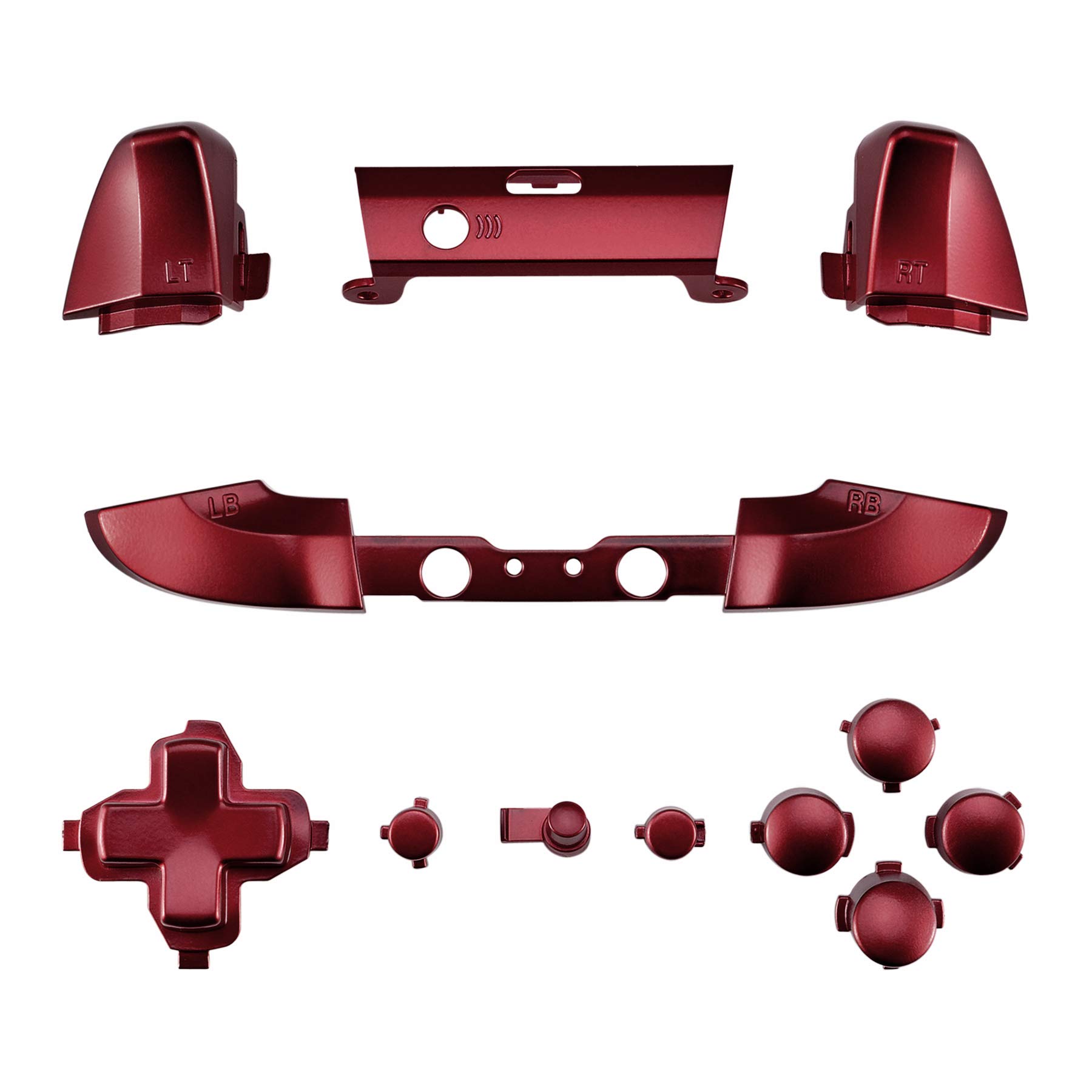 eXtremeRate Boutons Customisé Complet pour Xbox One S/X Manette, Trigger LB RB LT RT Bumpers D-Pad ABXY Start Back Sync Buttons de Remplacement pour Xbox One S/X Manette (Modèle 1708), Rouge