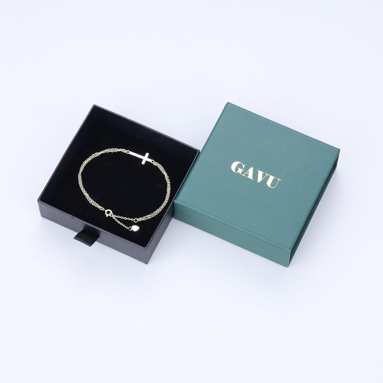 GAVU Double Chains 925 Sterling Silver Cross Bracelet for Women, Dainty Cross Charm Confirmation Bracelet - Image 6