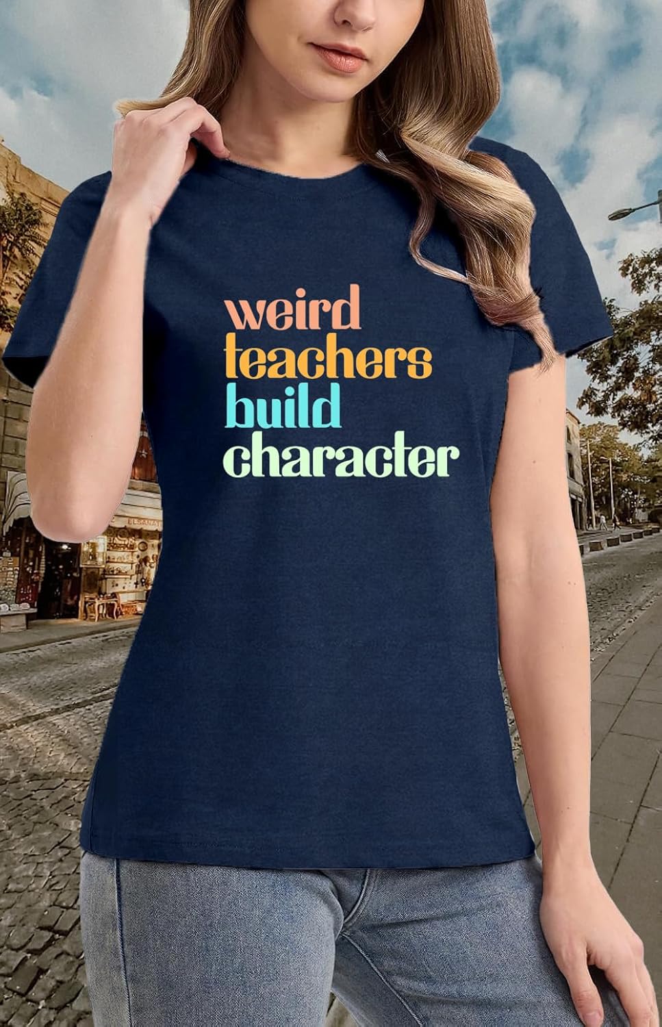 Teacher Shirts for Women Weird Teachers Build Character Tshirt Teach Teaching But Did You Take Attendance Tee Tops - Image 2