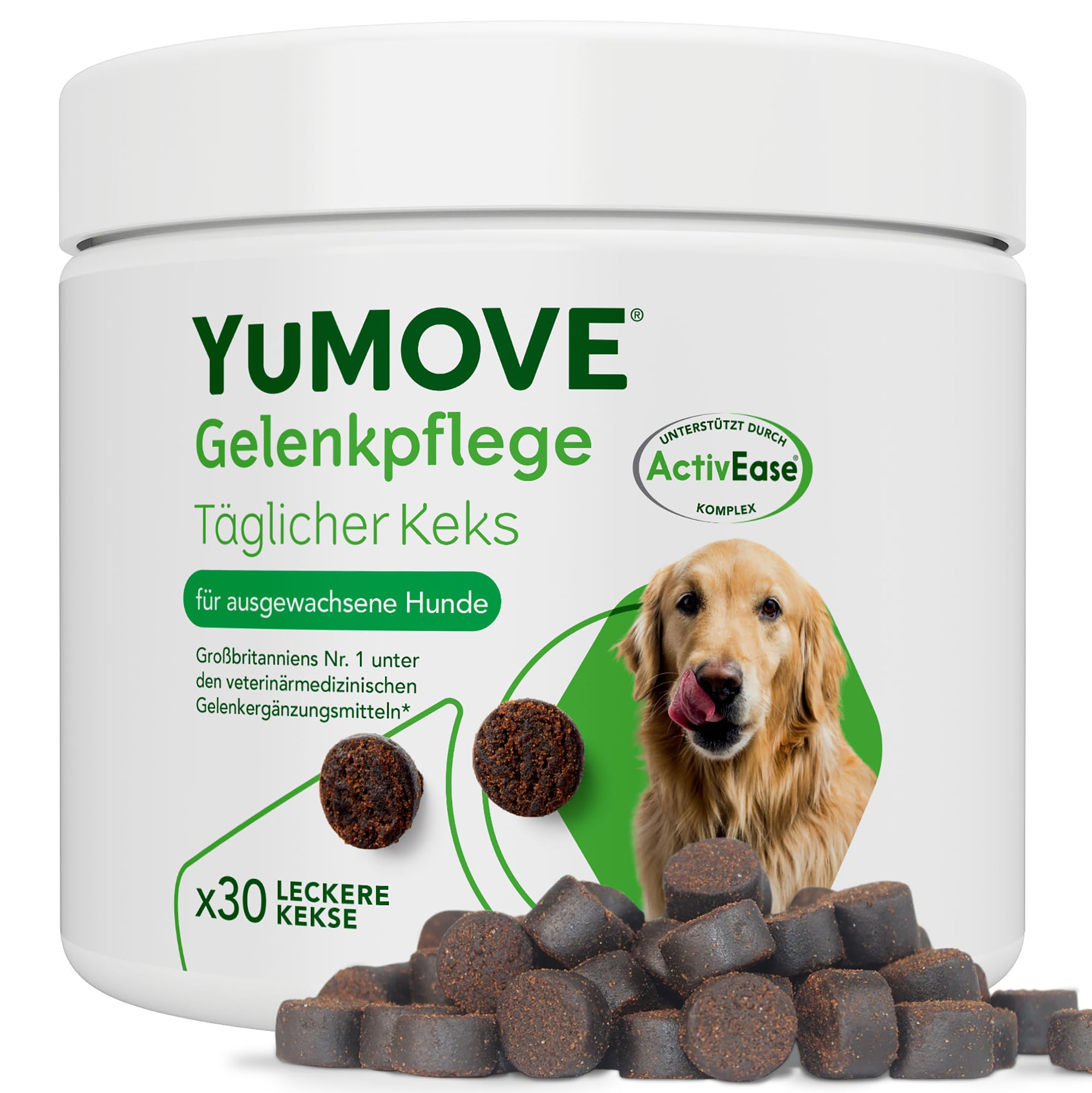 YuMOVE Gelenktabletten Hund Bis 5 Jahre 60 Stück - Patent Angemeldet ActivEase Grünlippmuschel Hund  Glucosamin Junge Hunde - Frühzeitige Unterstützung Gelenke  Beweglichkeit - Hunde Gelenktabletten