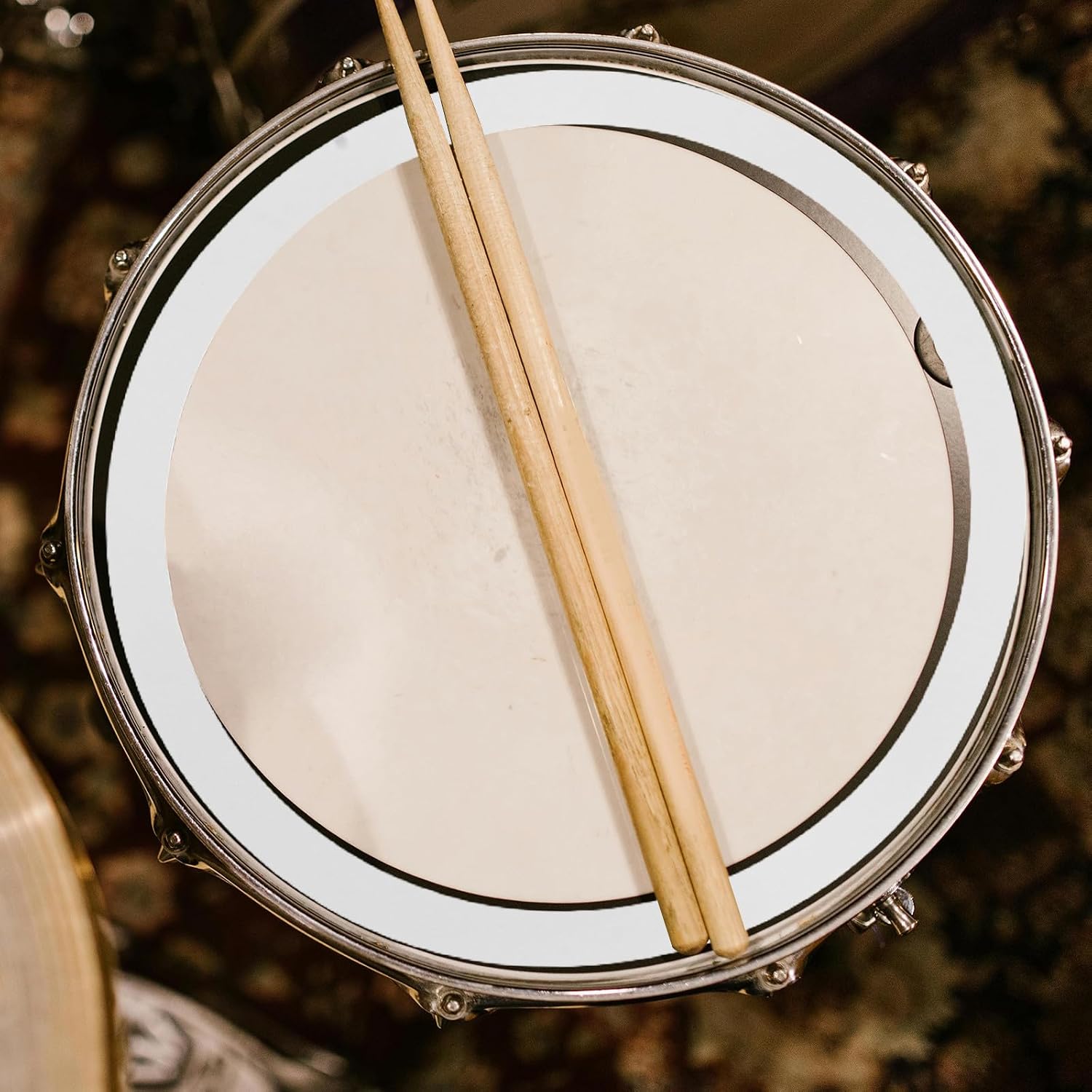Angoily 4Pcs Drum Mute Ring For Snare, Silencer Muffler Pack 10 12 14 16 Inch, White PC Dampening Accessory To Control Overtones, Practice Noise Reduction Instrument Tone Drums Muffler