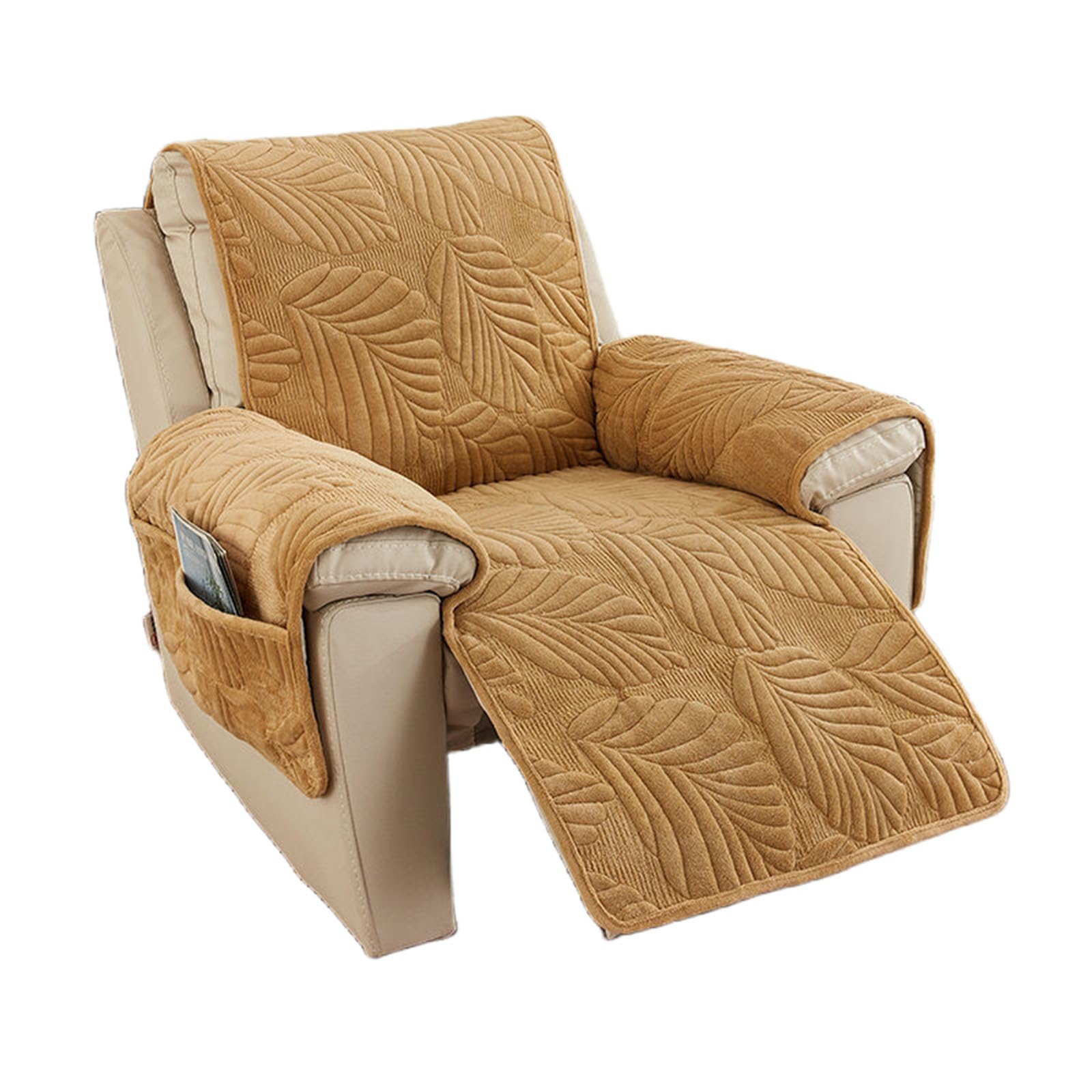 Housse de fauteuil inclinable, protection de fauteuil avec poches, protection antidérapante pour la maison avec enfants et animaux domestiques, chien (couleur café, petit Housse de fauteuil inclinable, protection de fauteuil avec poches, protection antidérapante pour la maison avec enfants et animaux domestiques, chien (couleur café, petit