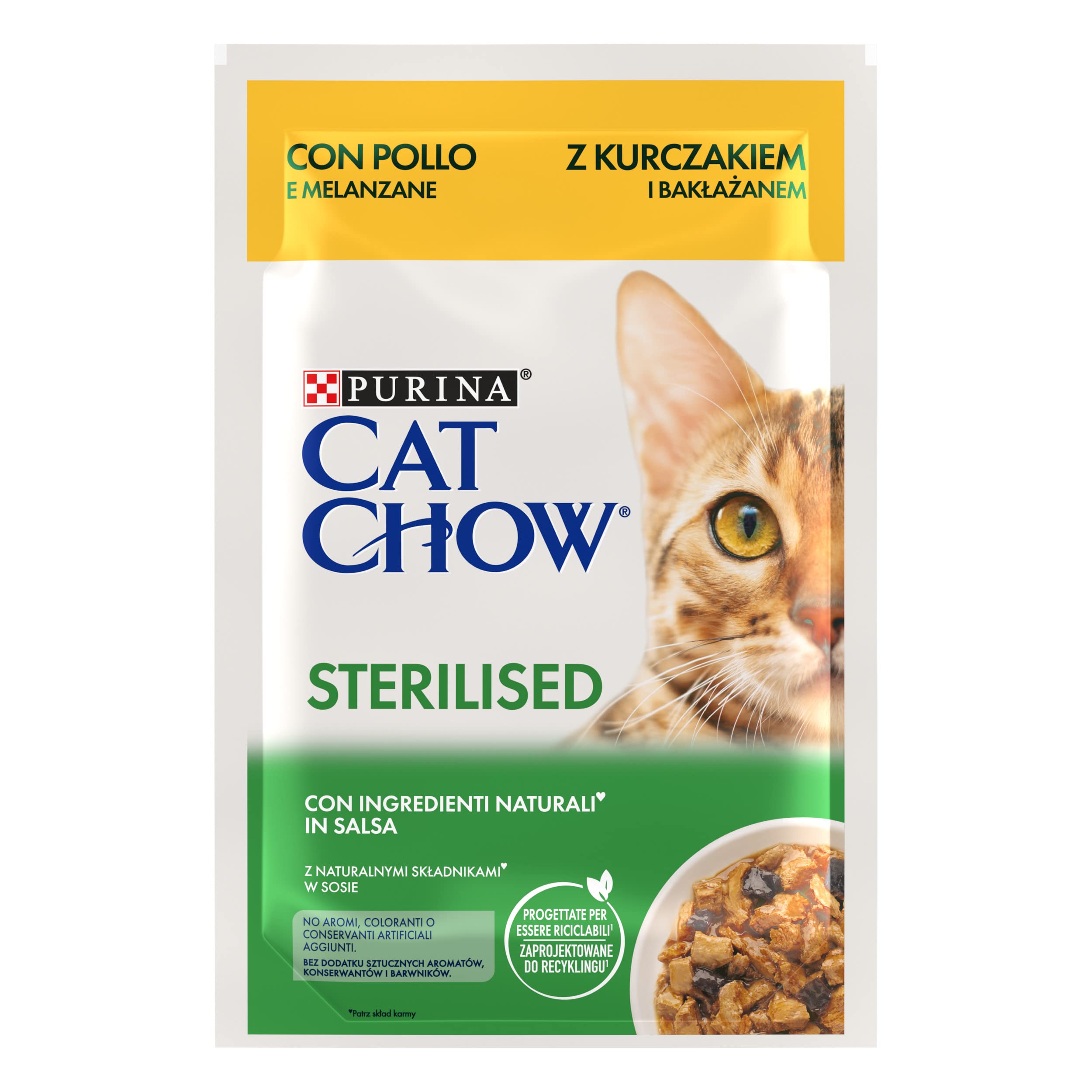 Purina Cat Chow Comida Húmeda para Gato Esterilizado Adulto con Pollo, 26 Sobres de 85g