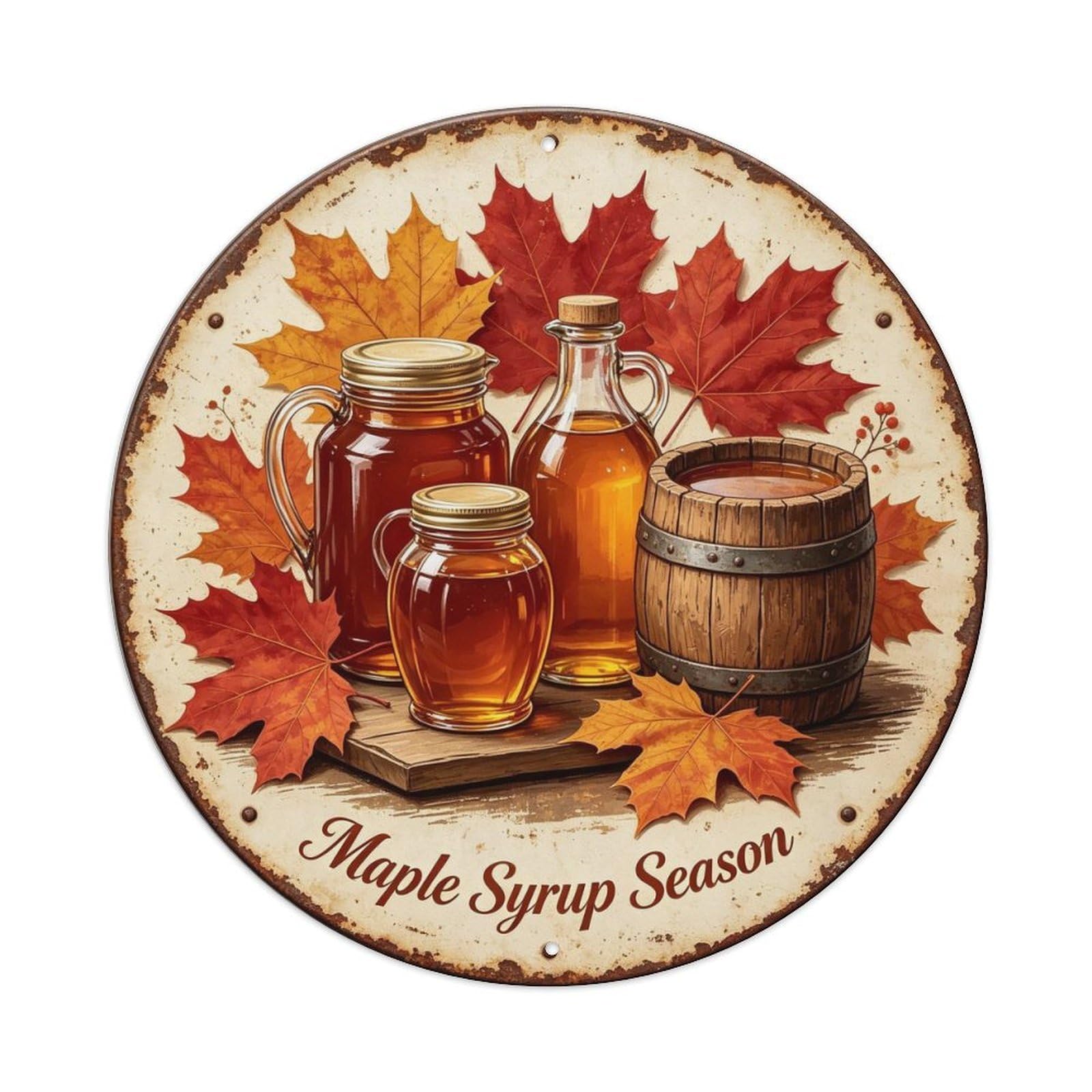 Maple Syrup Season Metal Tin Sign Plaque