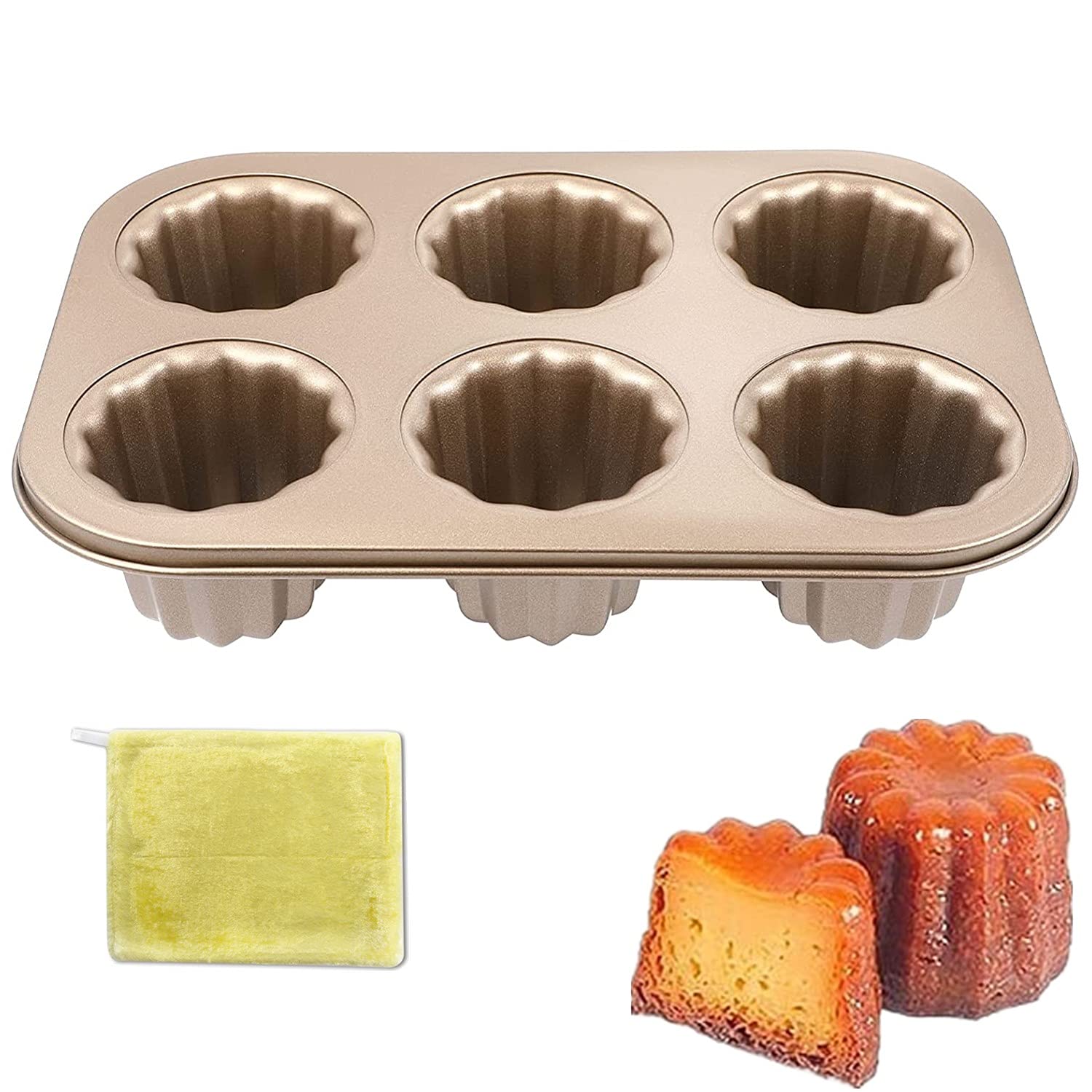 Amazon | マフィン型 金属カヌレ型 製菓用 お菓子作り 6ケ取 9ケ取