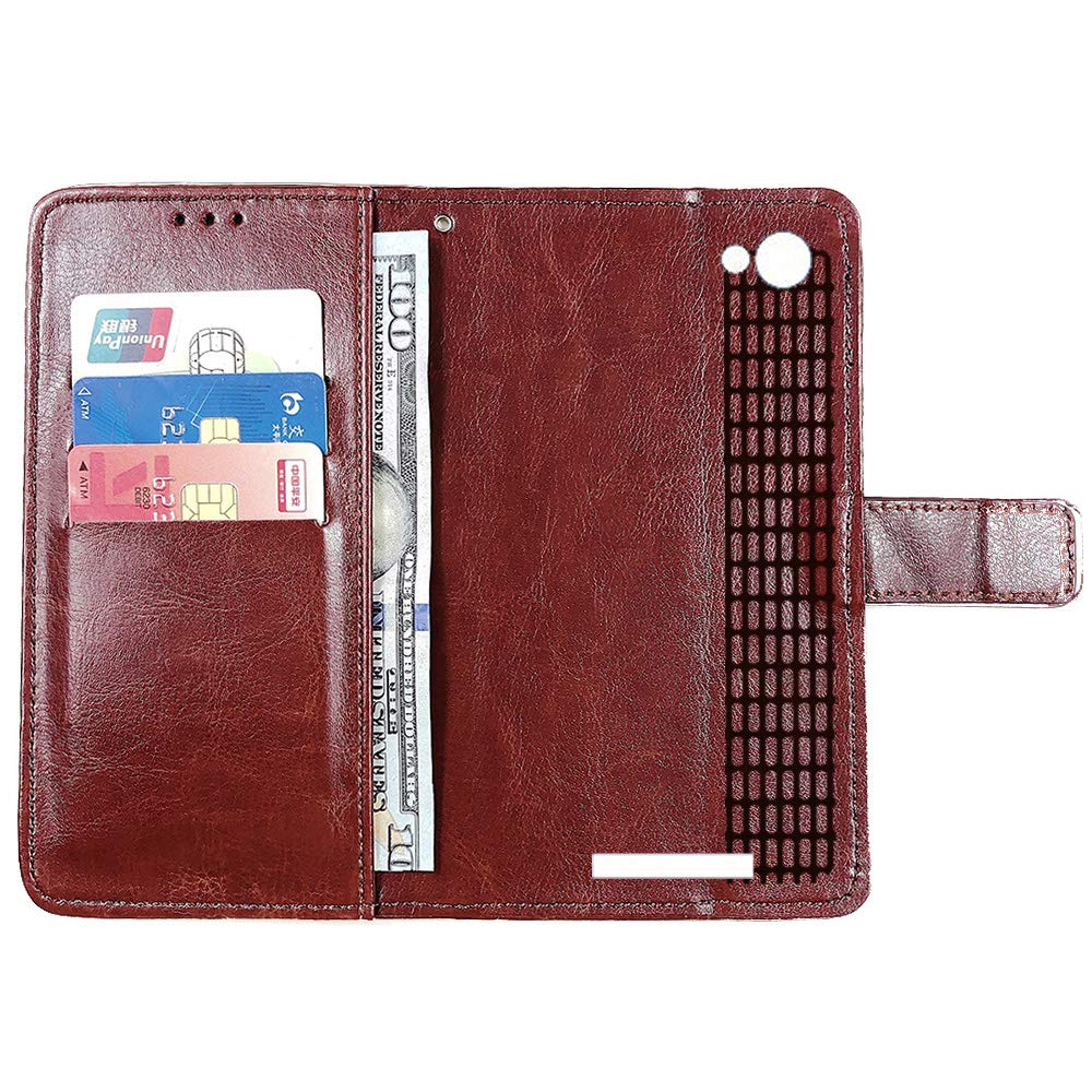 Lankashi Flip Premium Retro Business Cuir Housse Coque Étui Pour Logicom Le Prime 5.45" Cas Magnétique Téléphone Couverture Protecteur Portefeuille Cover Case Support Book Stand (Noir