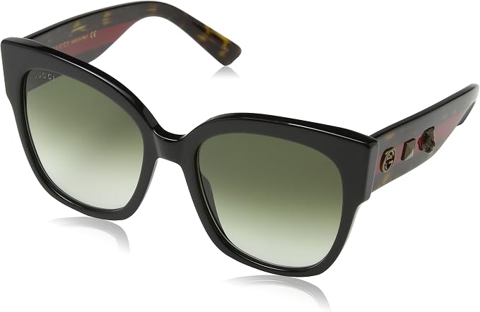 Gucci GG0059S 001 Occhiali da Sole, Nero (Black/Green), 55 Donna :  Amazon.it: Abbigliamento
