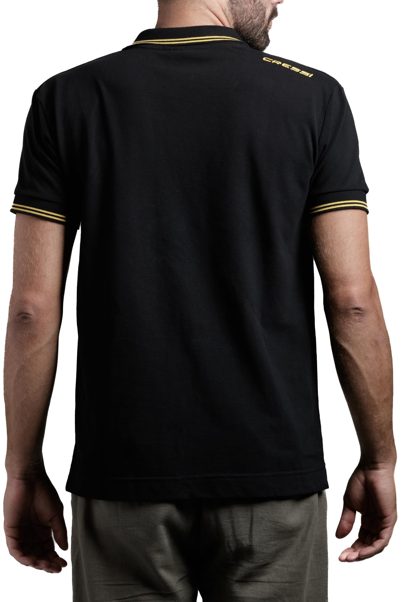 Cressi Męska koszulka polo, czarno-żółta, 3XL