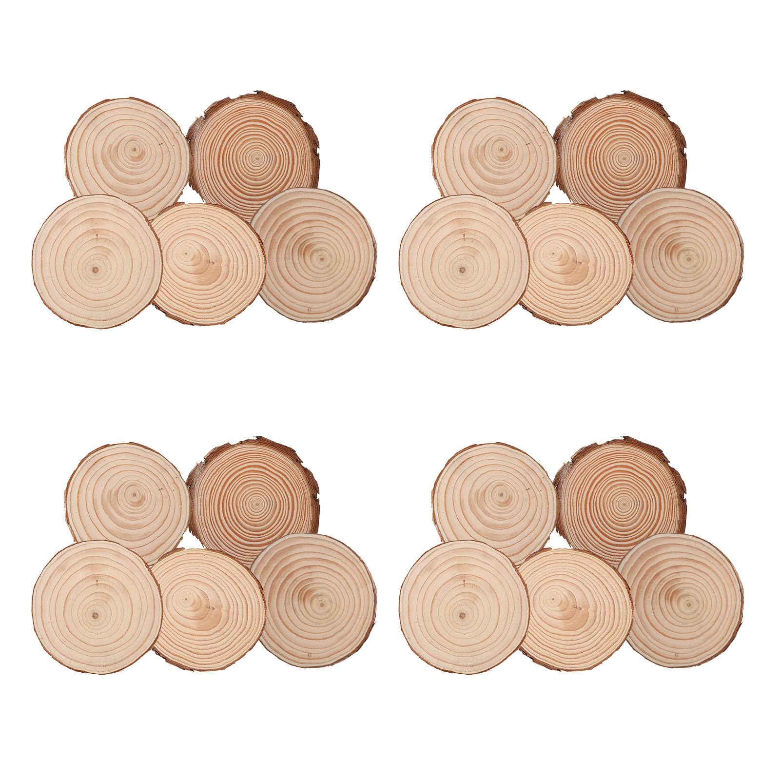 20 Runde Holzscheiben aus Kiefer für Kinder, Basteln und Malen | Naturbelassen, 11cm Durchmesser, 20 Stück, Rustikale Deko für Hochzeiten und Heimprojekte