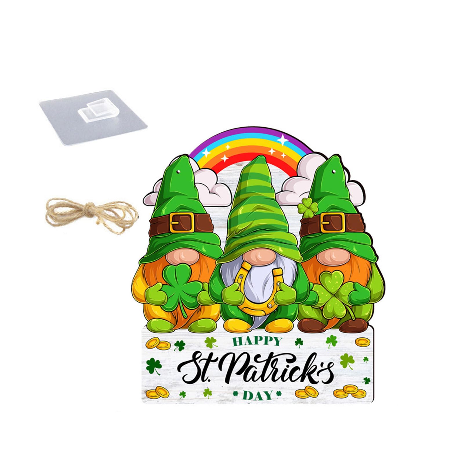 Hsioluted Patricks Day Welcome Sign Leprechaun Hanging Front Door Plaques Porch Welcome Sign Holiday Party Decoration Hanging Plaques