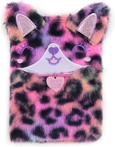 Miniatura 11 de Hermoso Cuaderno de Animales para Niños Diario de Peluche para Niñas Mujeres Adolescentes Lindo Gato de Peluche Diario Bloc de Escritura A6 Rayado