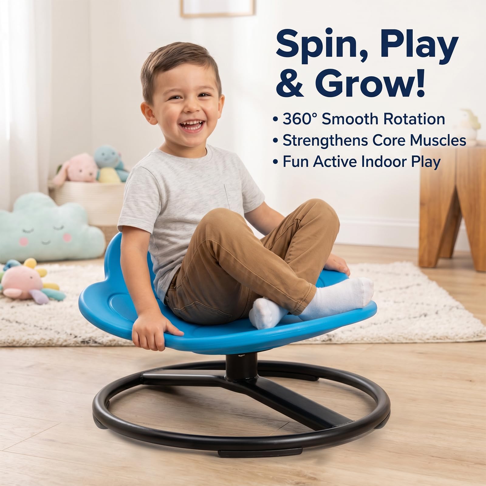 Sensorik-Drehstuhl für Kinder, 360° Drehstuhl zum Sitzen und Drehen, Balance-Spielzeug für aktives Spielen, Sensorikspielzeug für Zuhause, Klassenzimmer und Therapie