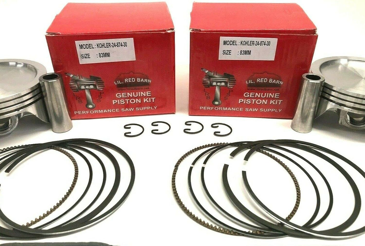 83mm Standard Bore Overhaul Kit with Pistons, Rings, Gasket Set, Crankshaft Seals & Sealer for Kohler Command & Command Pro CH25, CH26, CH730–CH750, CV25–CV26, CV724–CV750