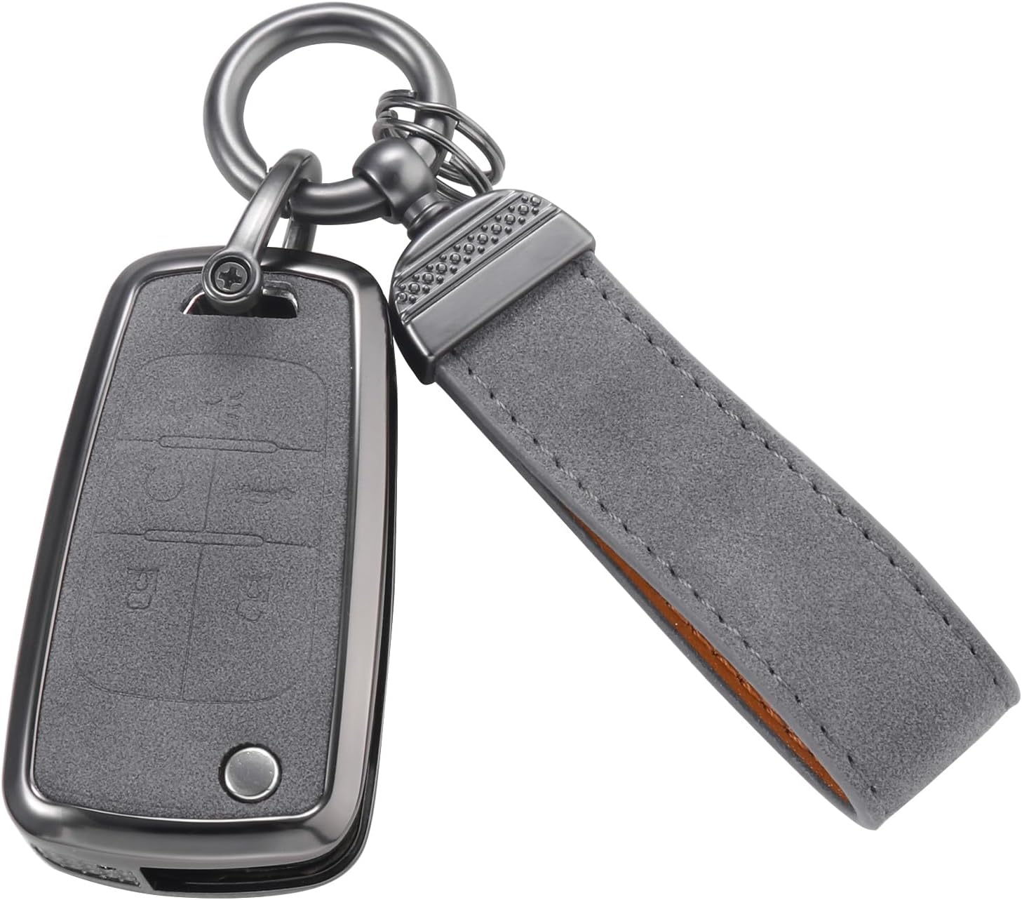 YO&YOYE for Chevy Buick Key Fob Cover, Full Protection Key Case Shell Compatible with Chevrolet Equinox Camaro Cruze Malibu Sonic Folding Key (Model3, Grey)