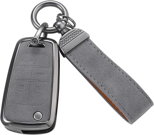 Miniatura 8 de YO&YOYE Compatible con cubierta de llavero Chevy con llavero de cuero Funda protectora para llave Chevrolet Equinox Malibu Cruze Camaro Tahoe