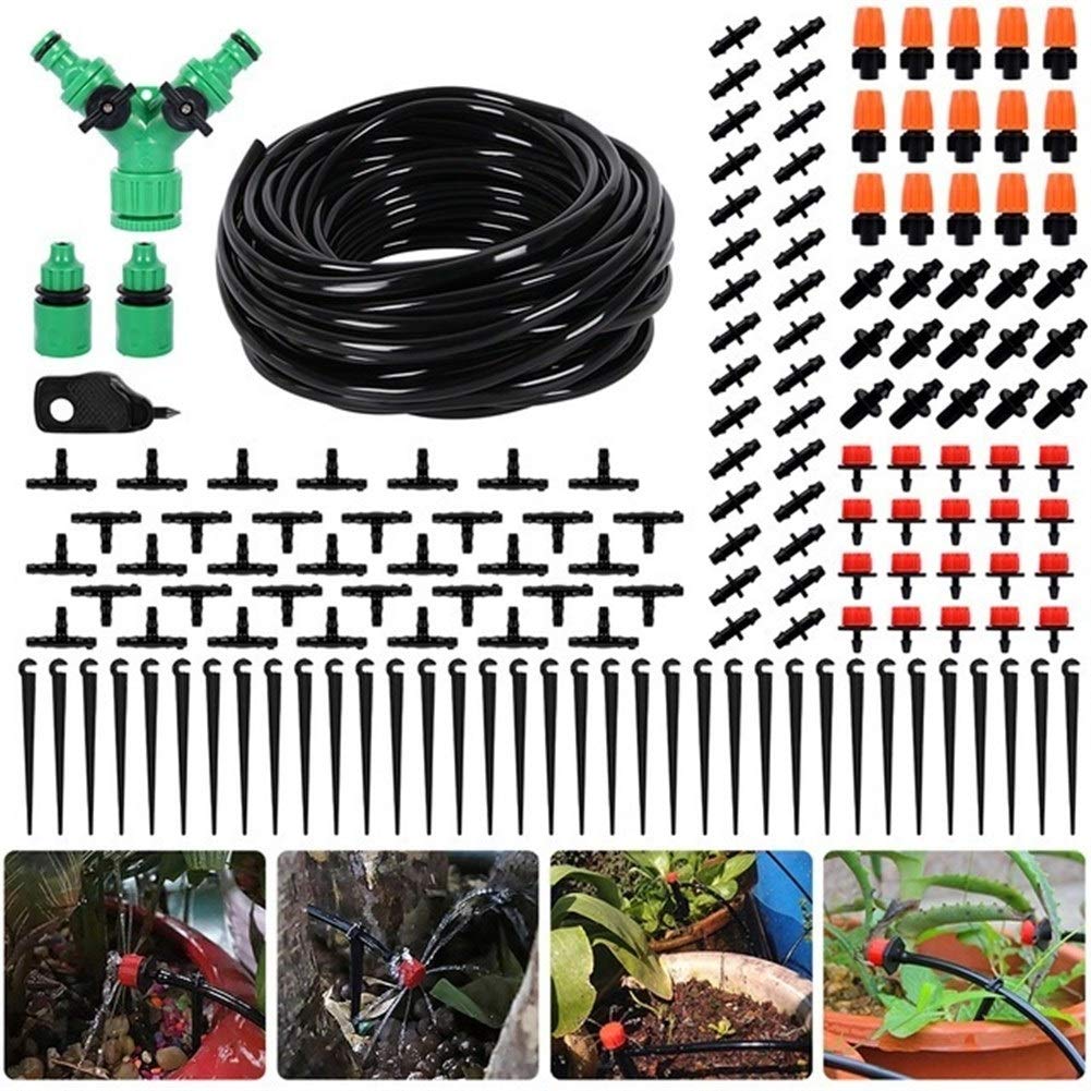 30M Kit d'arrosage automatique usine Micro goutte à goutte Système d'irrigation Irrigation Jardin Vaporiser arrosage auto Kits avec goutteur réglable