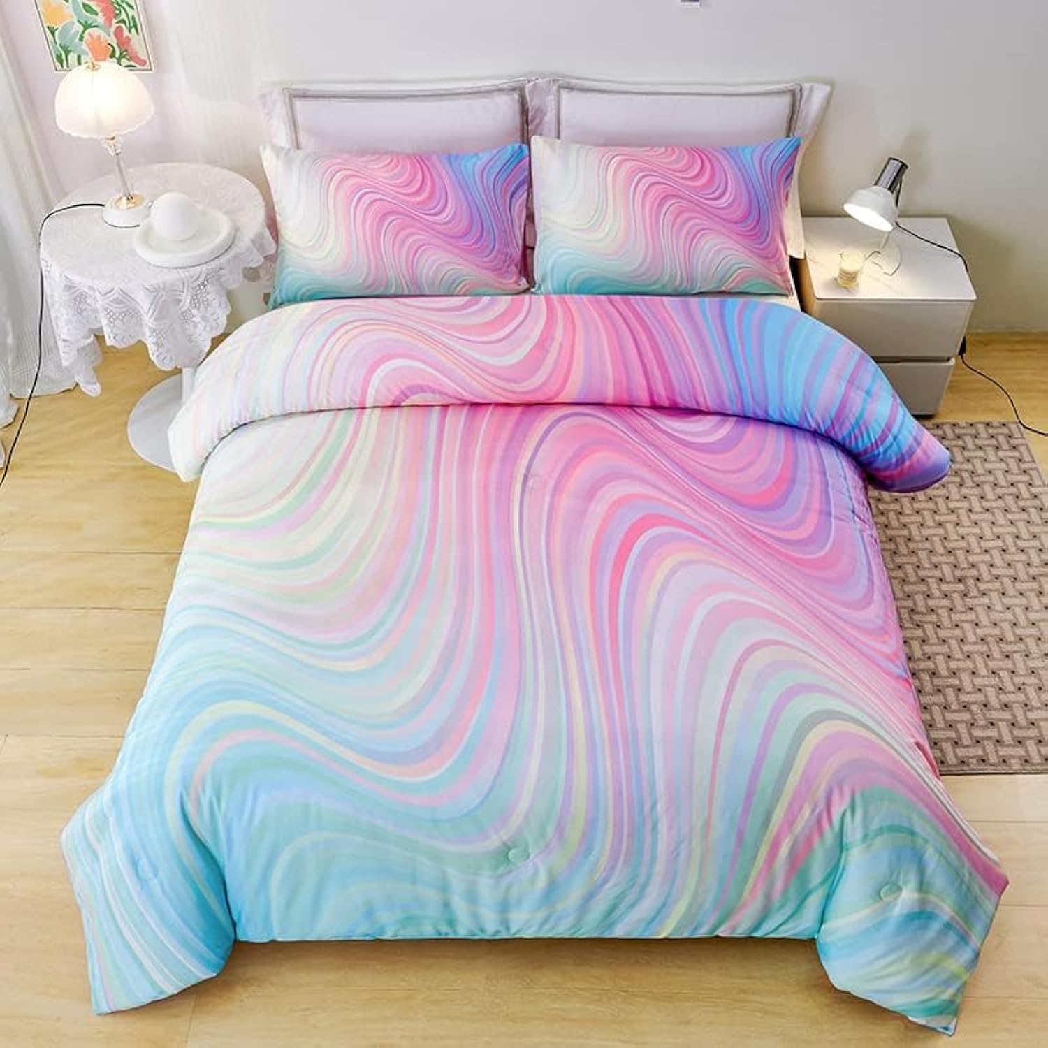 Helloosuu Tie Dye Twin Comforter Set
