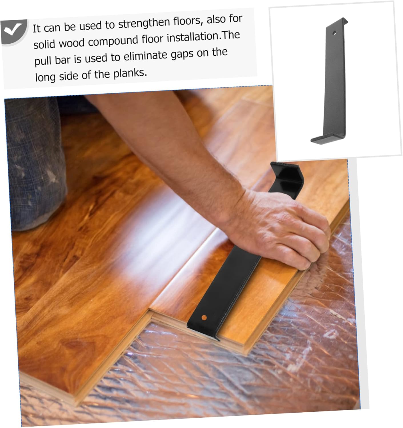 ARTIBETTER 2pcs Pull Bar Tool for Laminate Wood Flooring Installation Heavy Duty Design for Hardwood and Vinyl Plank Floors