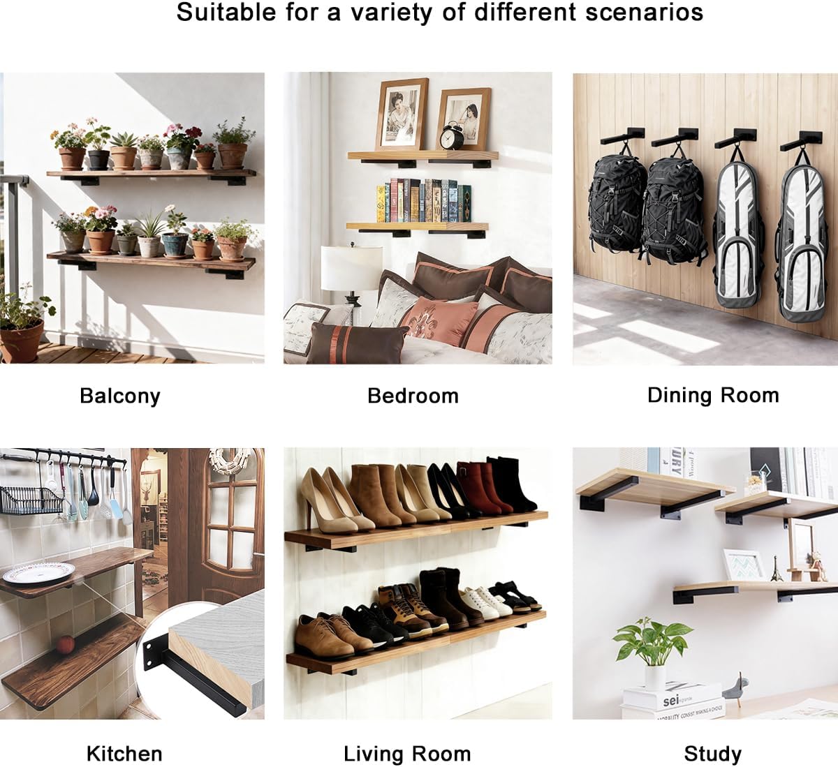 ウォールコーナープラントスタンドシェルフブラケット、ウォールブラケット窓敷居植物棚、ベッド上の壁装飾収納棚ブラケット、庭、キッチン、