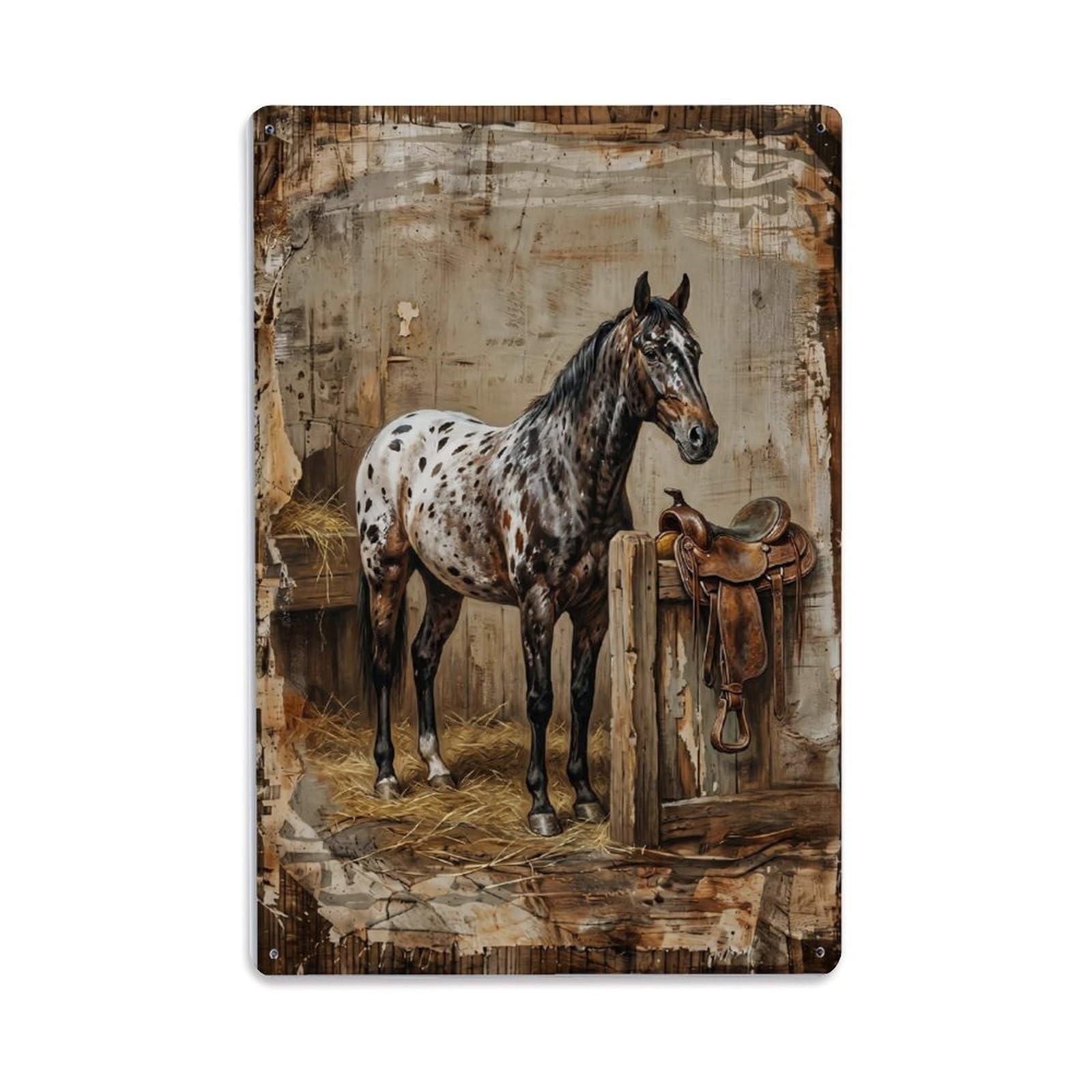 Appaloosa Horse Farm Spotted Equine Stable Vintage Metal Tin Sign Plaque Wall Decor for Cafe, Club, Garden Metal Poster 8x12Inch