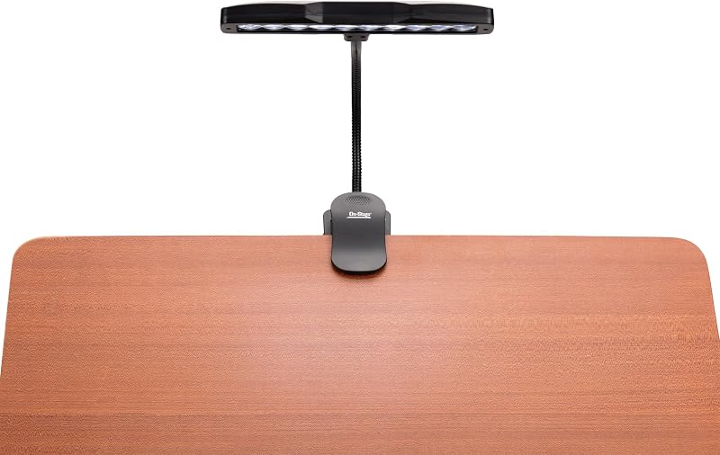 On-Stage LED510 Clip-On LED Orchestra Light (Sheet-Music-Stand Lighting, Tabletop Base, Adjustable Gooseneck, High- and Low-Intensity Modes, Portable Lamp, DJ, FOH, AC Adapter or Battery Powered)