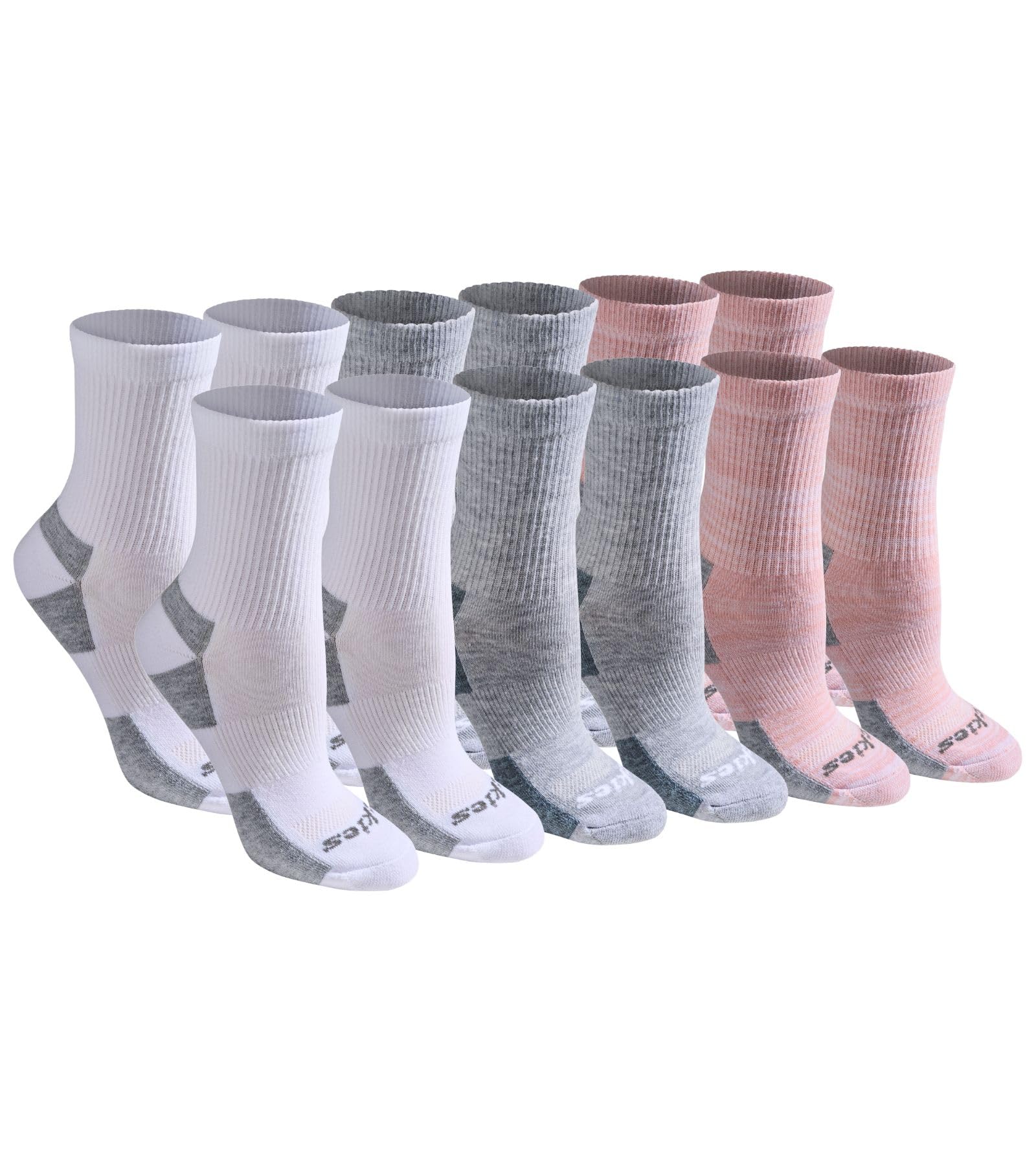 Dickies Women's Dri-tech Advanced Moisture Wicking Mid-crew Socks, Available in M-l (6, 12 Pairs)