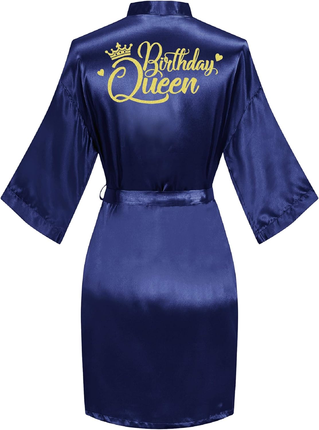 Women's Birthday Robes Queen Squad Silky Kimono Nightgown Spa Bathrobes Sleepover Party Dressing Gown