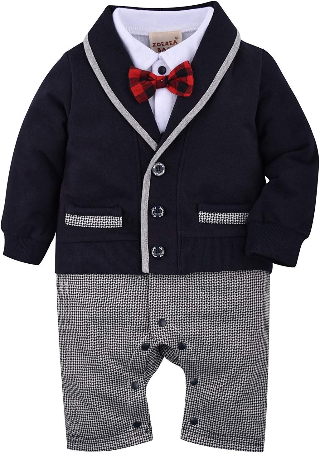 Baby Boys Tuxedo Gentleman Romper Jumpsuit Wedding Outfit 3-18 M