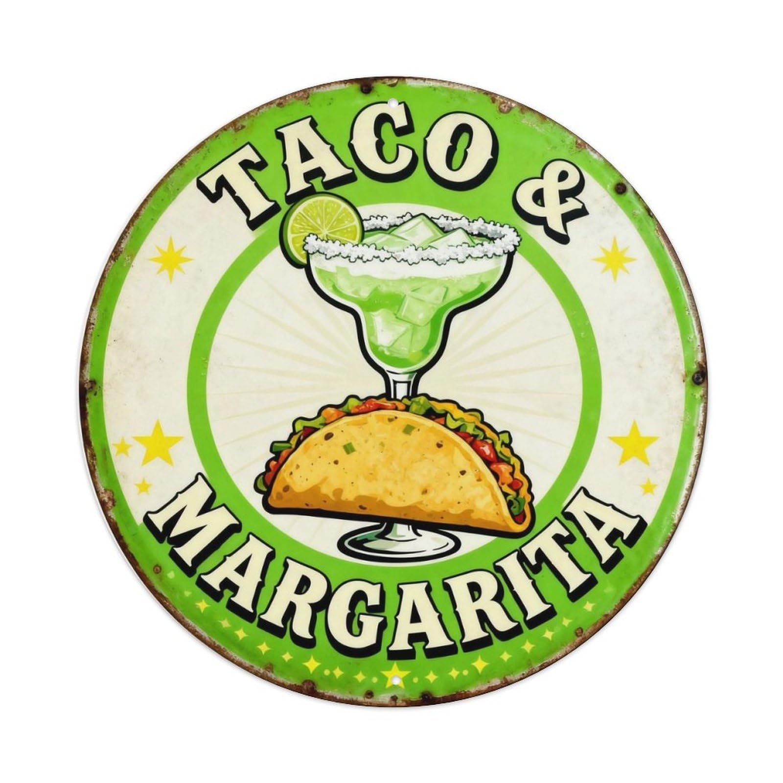 Taco & Margarita Bar Sign Metal Tin Sign Plaque
