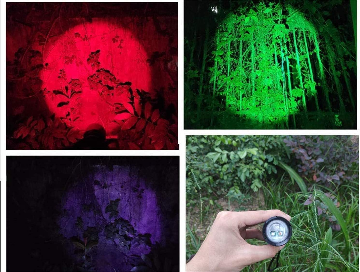 VASTFIRE Zoomable Green/Red/UV Hunting Flashlight Deer Blood Tracking Light Red Night Vision Torch Green Search Lamps Hunter Flashlights for Whitetail Deer Buck Night Bow Hunting Accessories