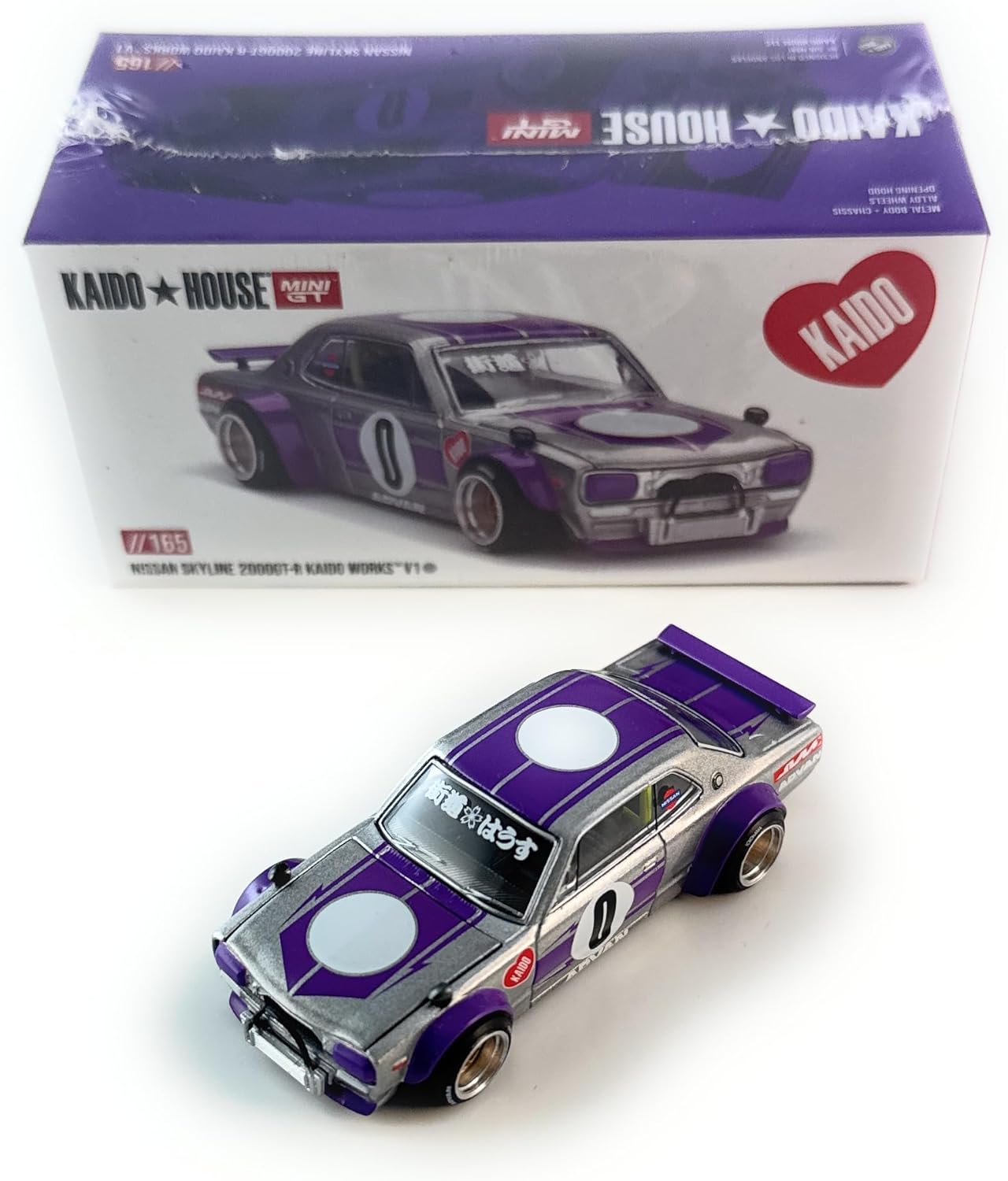 Diecast Model Car Compatible with Kaido House x Mini GT 1:64 Nissan Skyline 2000GT-R (KPGC10) Kaido Works V1 Silver Limited Edition KHMG165